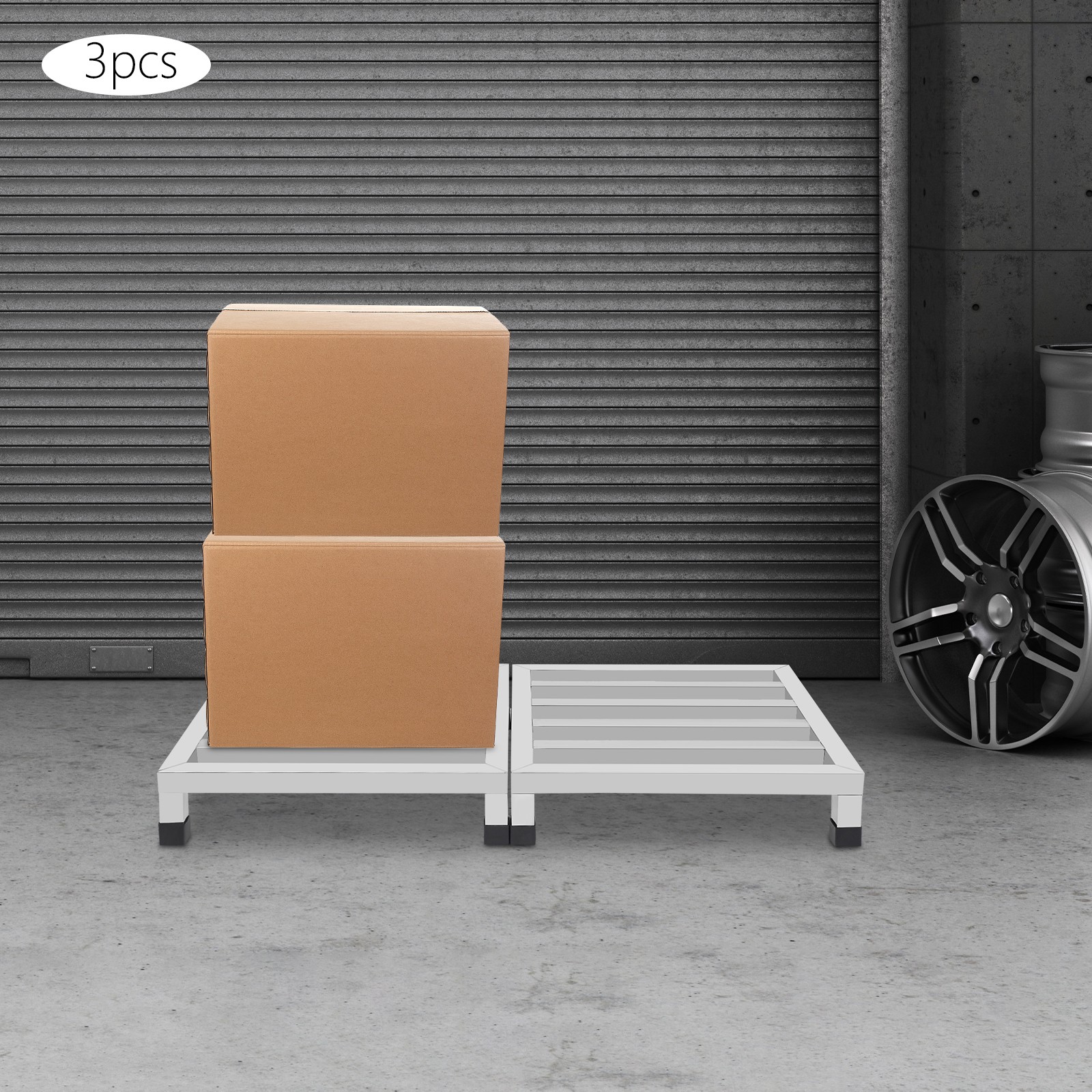 3Pcs Dunnage Stainless Steel Shelves Plants Display Rack Flower Showing Stand