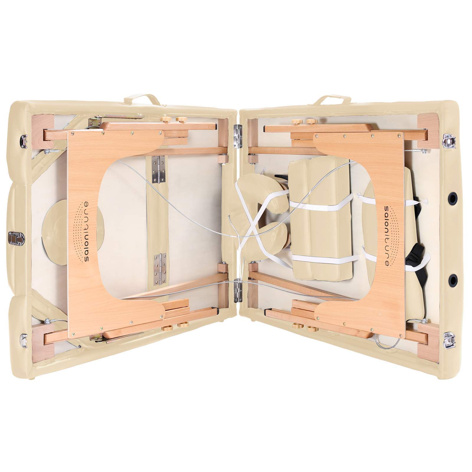 Portable Cream Massage Table with Bolster and Tilt Backrest