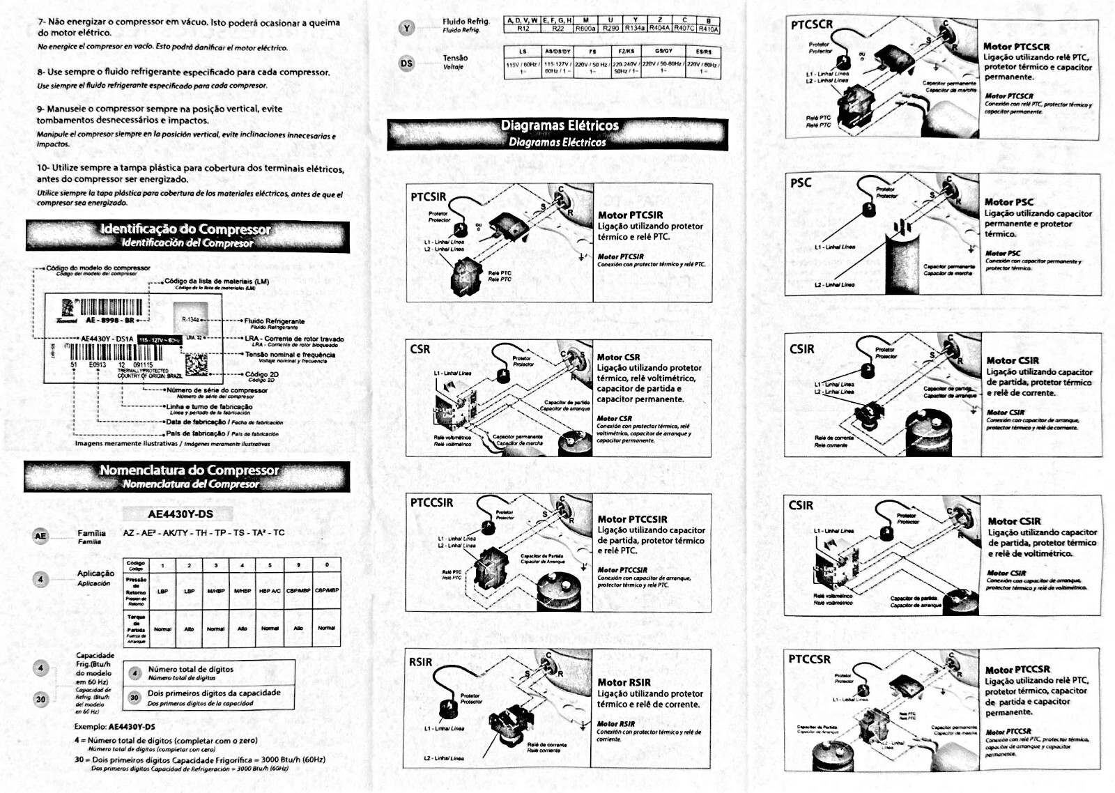 AE4450Y-AA1A Tecumseh Refrigeration Compressor R-134a 115v 1/2 HP