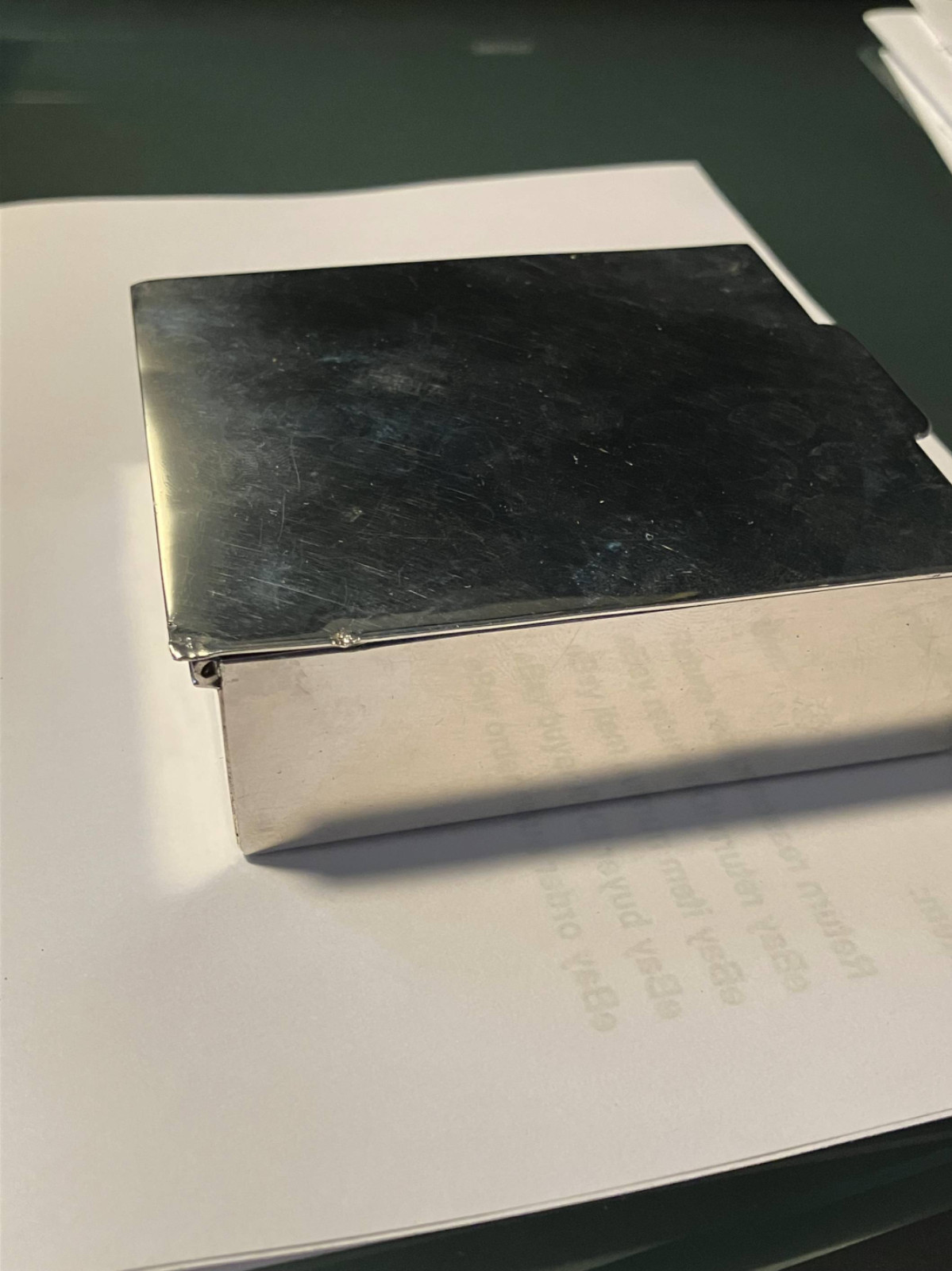 Vintage Sterling Silver Mid Century Modern Jewelry or Small Box , ASW=4.82 Oz