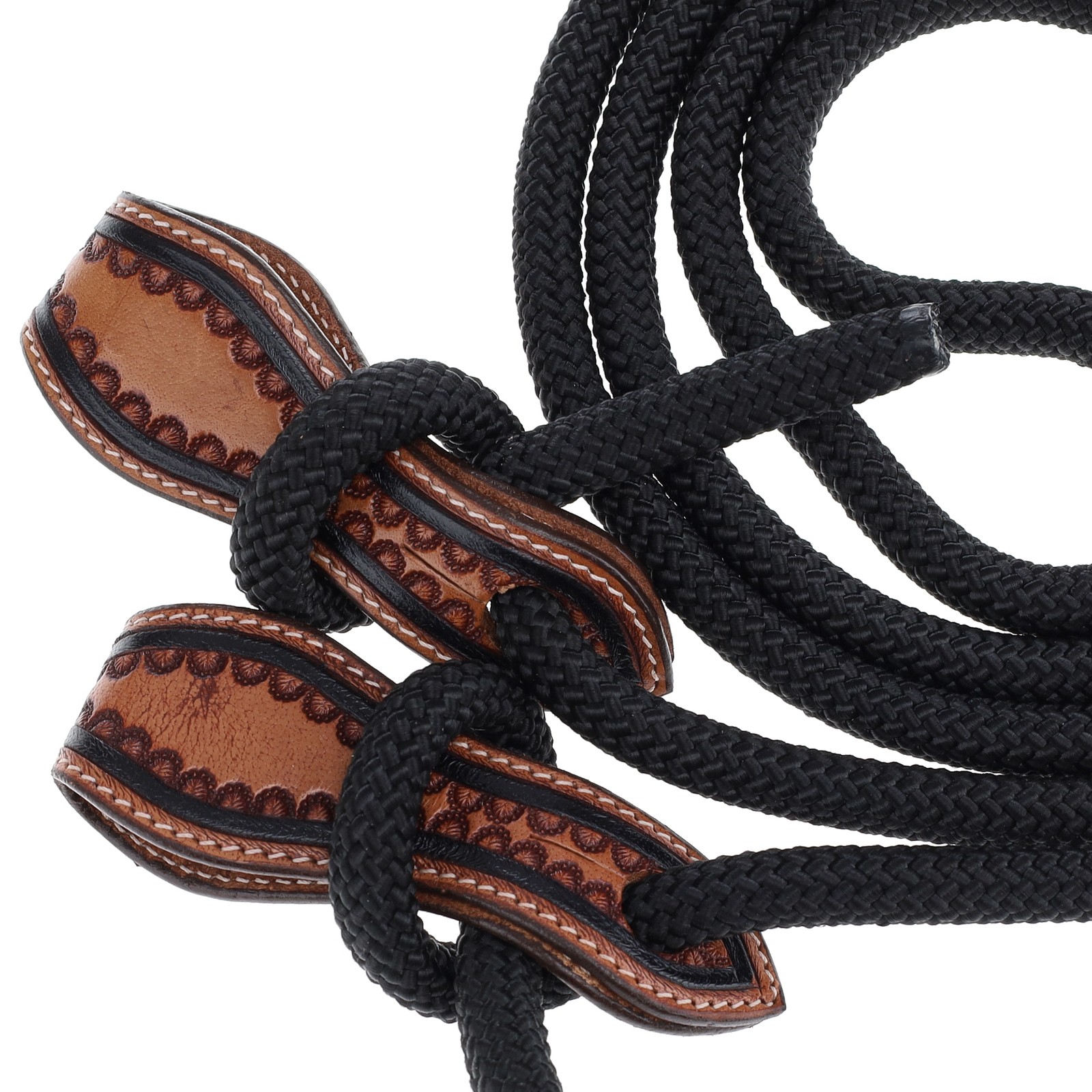 Showman Parachute Cord Roping Reins w/ Slobber Straps