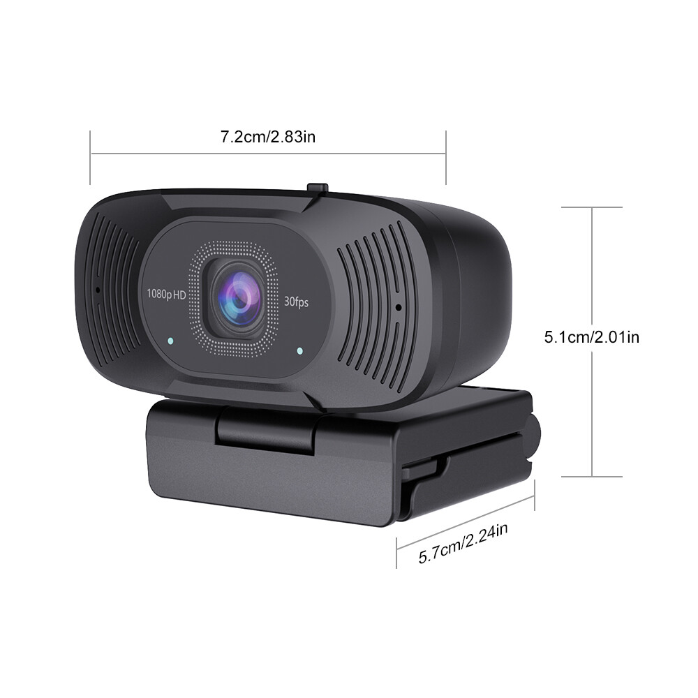 TOALLIN 1080P HD PC Webcam with Privacy cover Built-in dual Noise-canceling mic