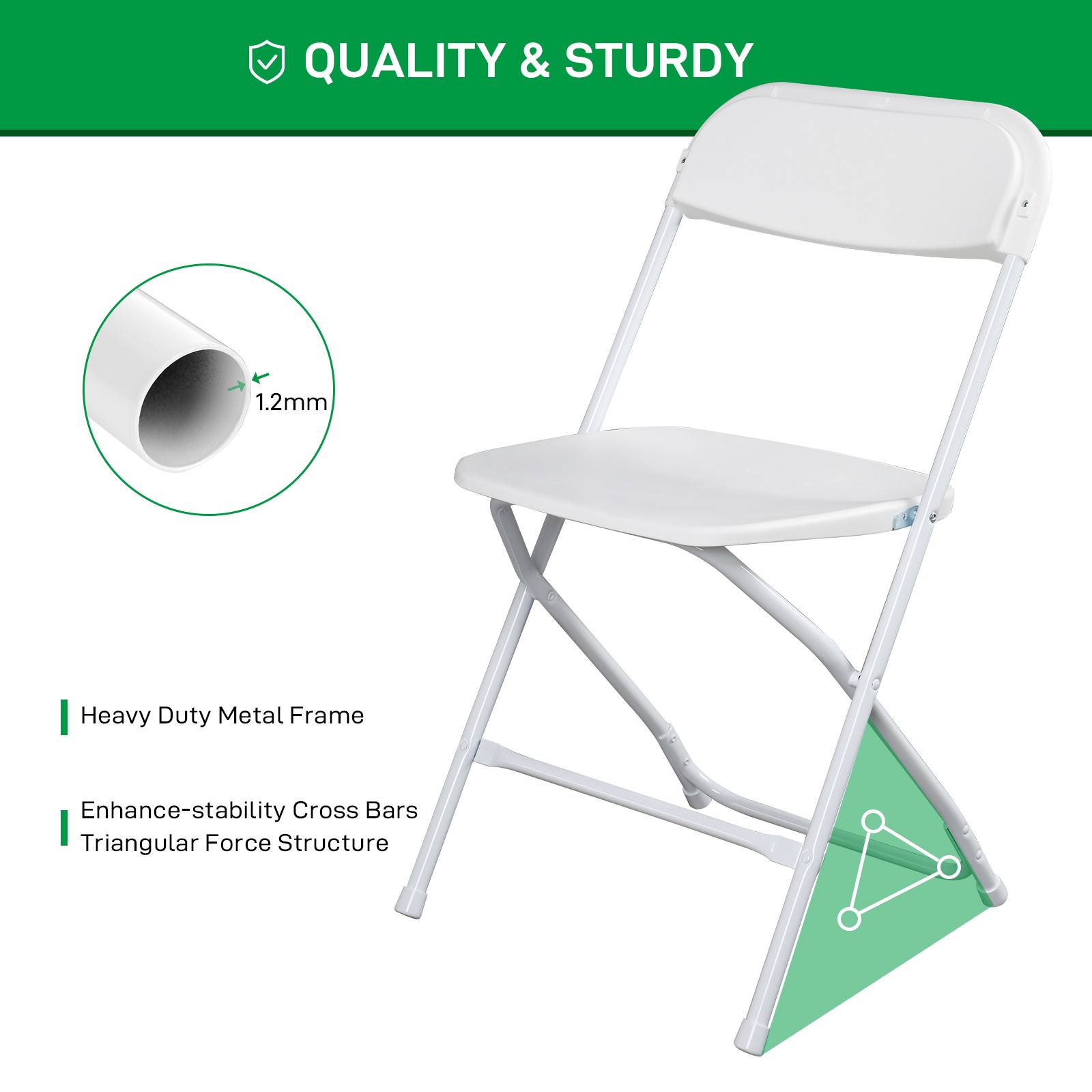 20PCS Commercial White Plastic Folding Chairs Stackable Wedding Picnic Party