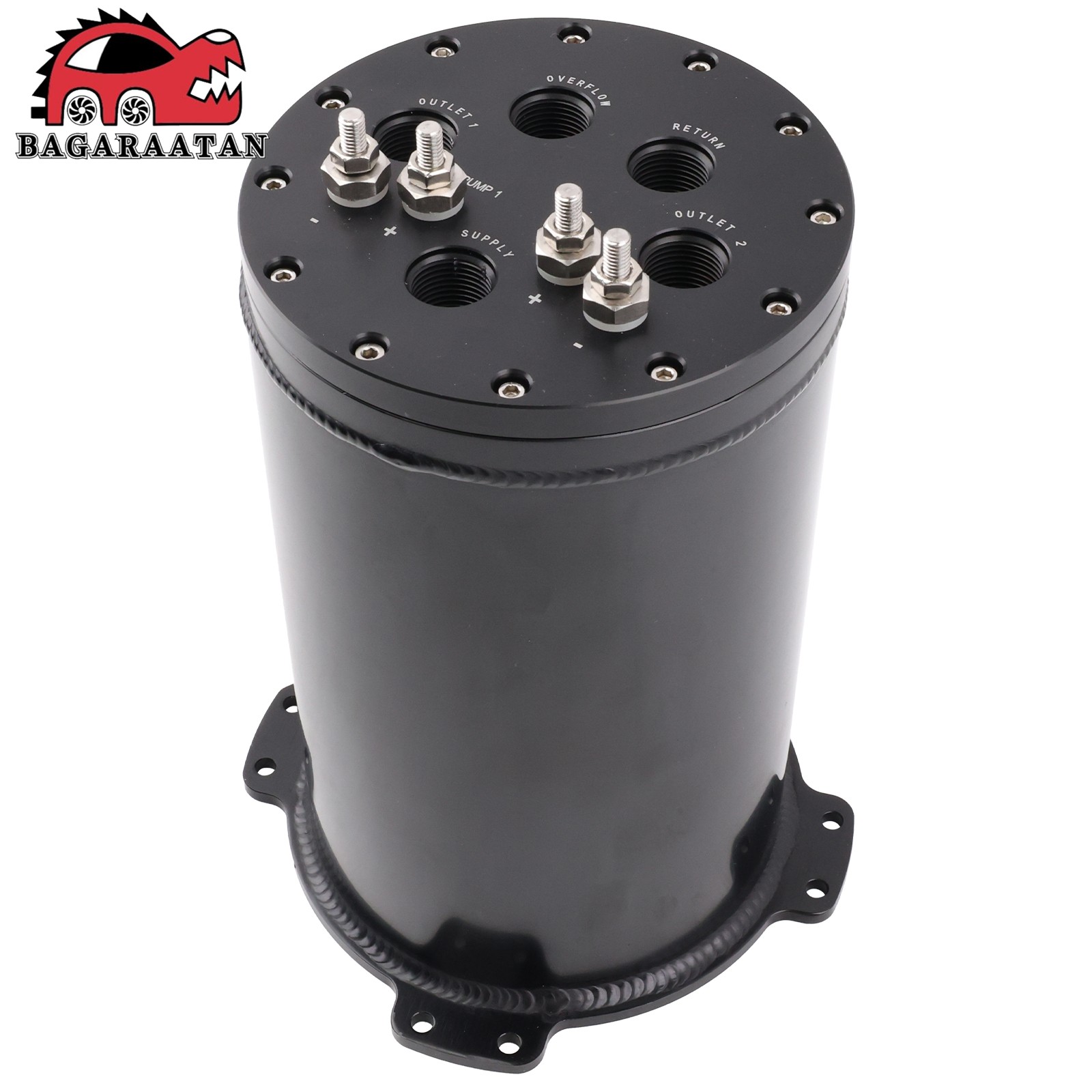 ALUMINUM 2.8L Fuel Surge Tank For Single OR 2.6L Dual 39-40mm Pumps 8AN Ports US