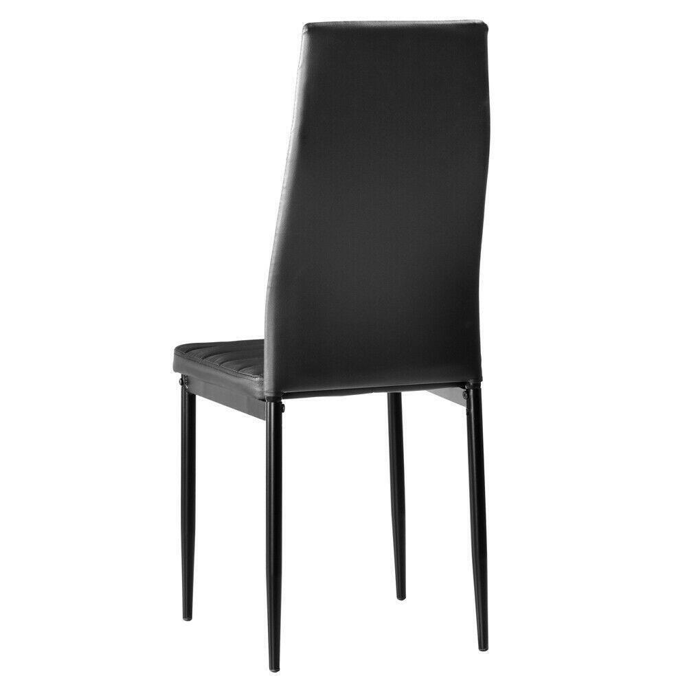 Dining Chairs Set of 6 Kitchen High Back Dining Room Chair with Metal Leg Black