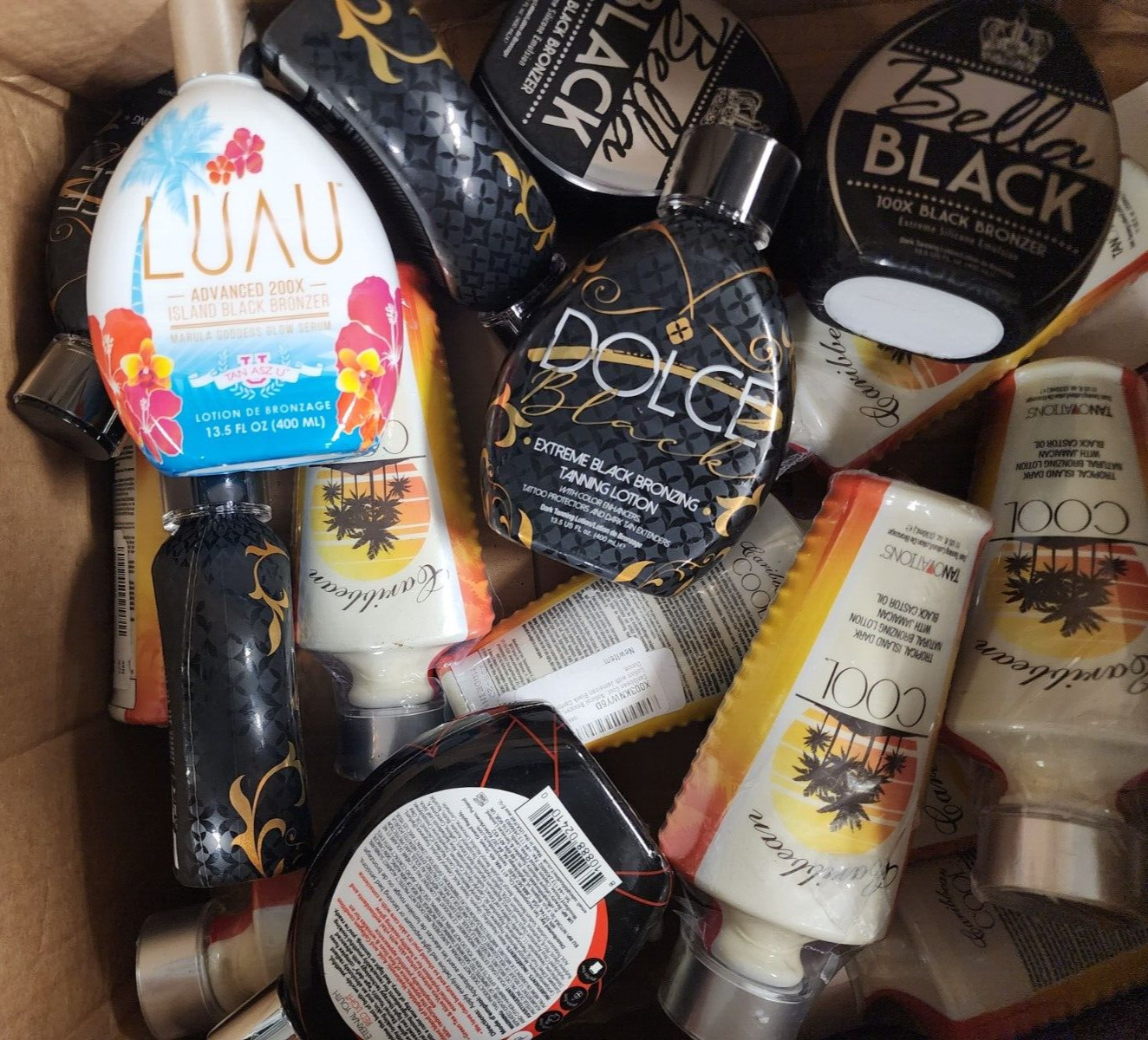 Lot of 10 Indoor Tanning Bed Lotions - Damaged Bottles - Wholesale Tan Salon Spa