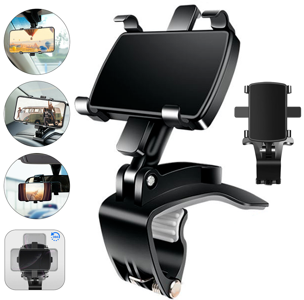 Car Dashboard Dash Mount Mobile Phone Holder GPS Stand Bracket Clip on Sun Visor