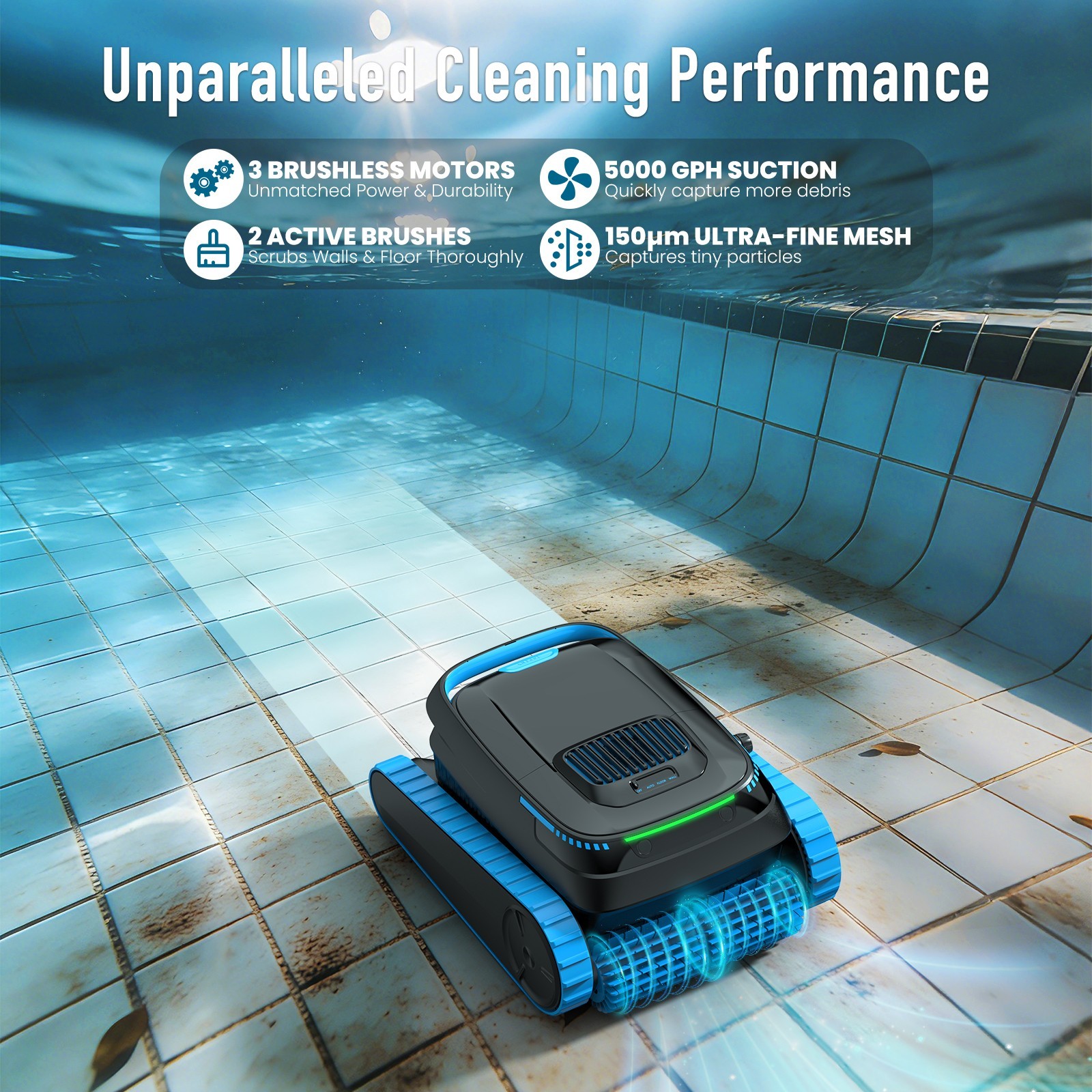 AIRROBO CP40 Cordless Robotic Pool Cleaner for Inground & Above Ground Pool APP