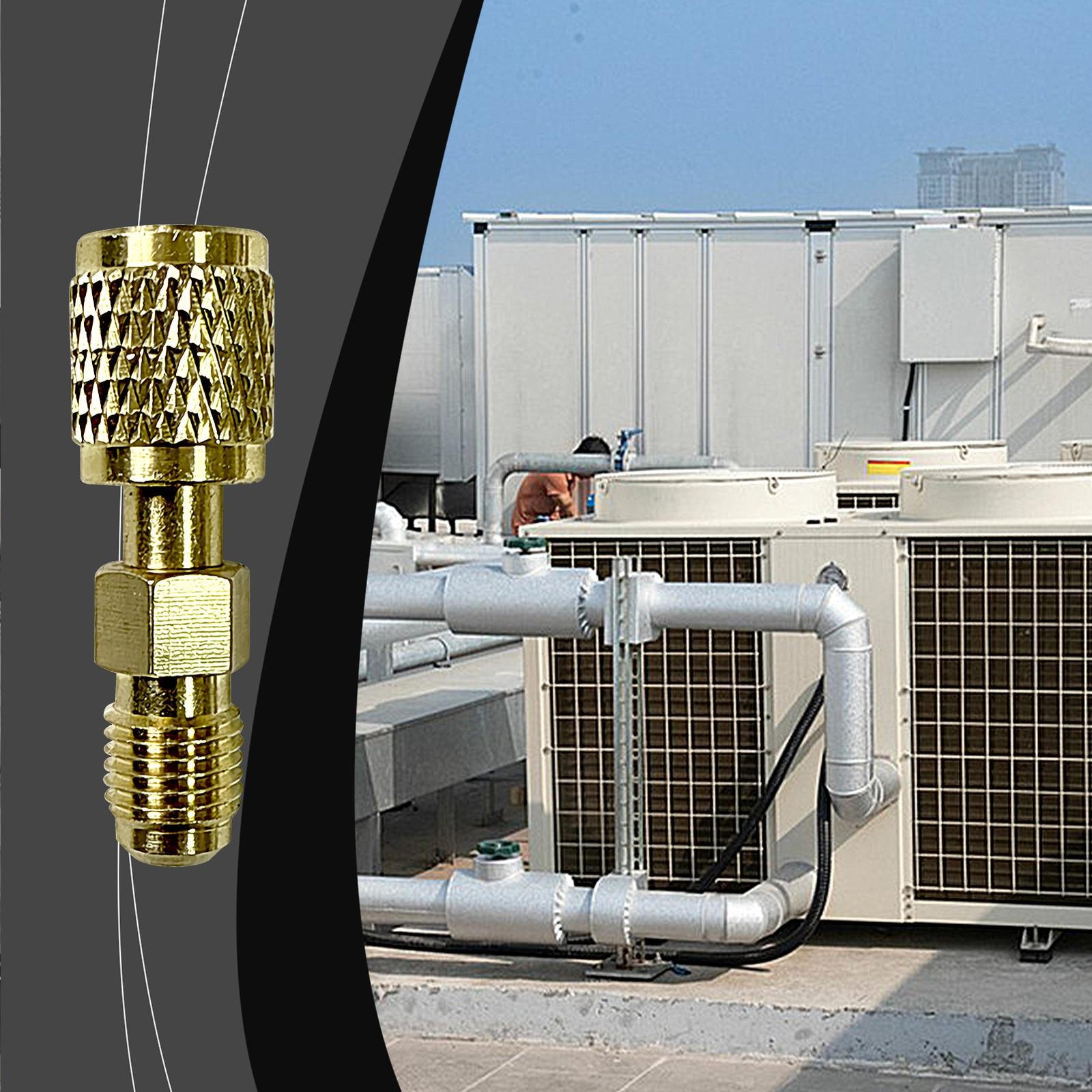 HVAC R32 Reverse Thread 1/4” Female And Male Adapter For A2L R454B/R32 Tanks