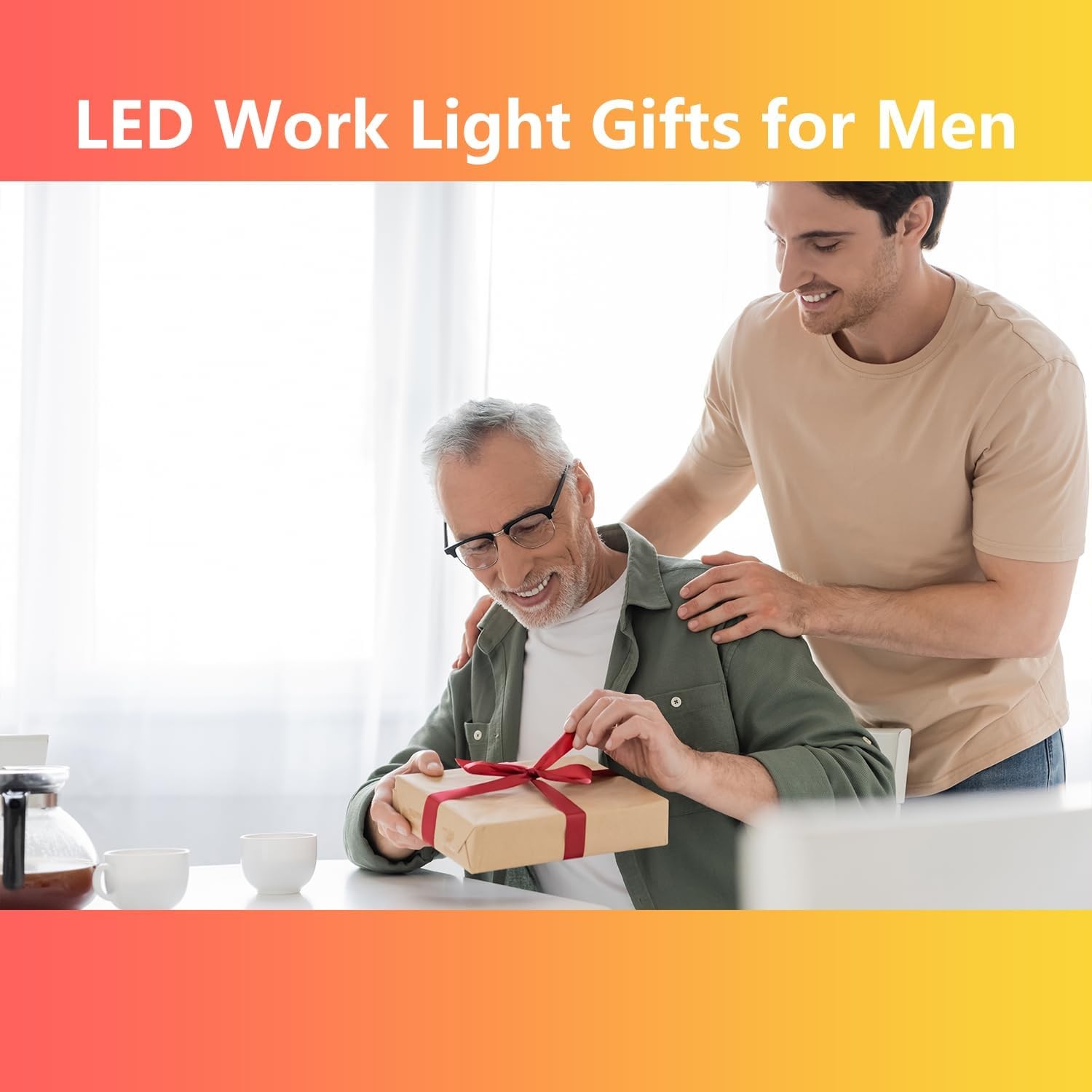 Magnetic LED Work Light Bar, 6000mAh Rechargeable Inspection Lamp 3 Color Modes