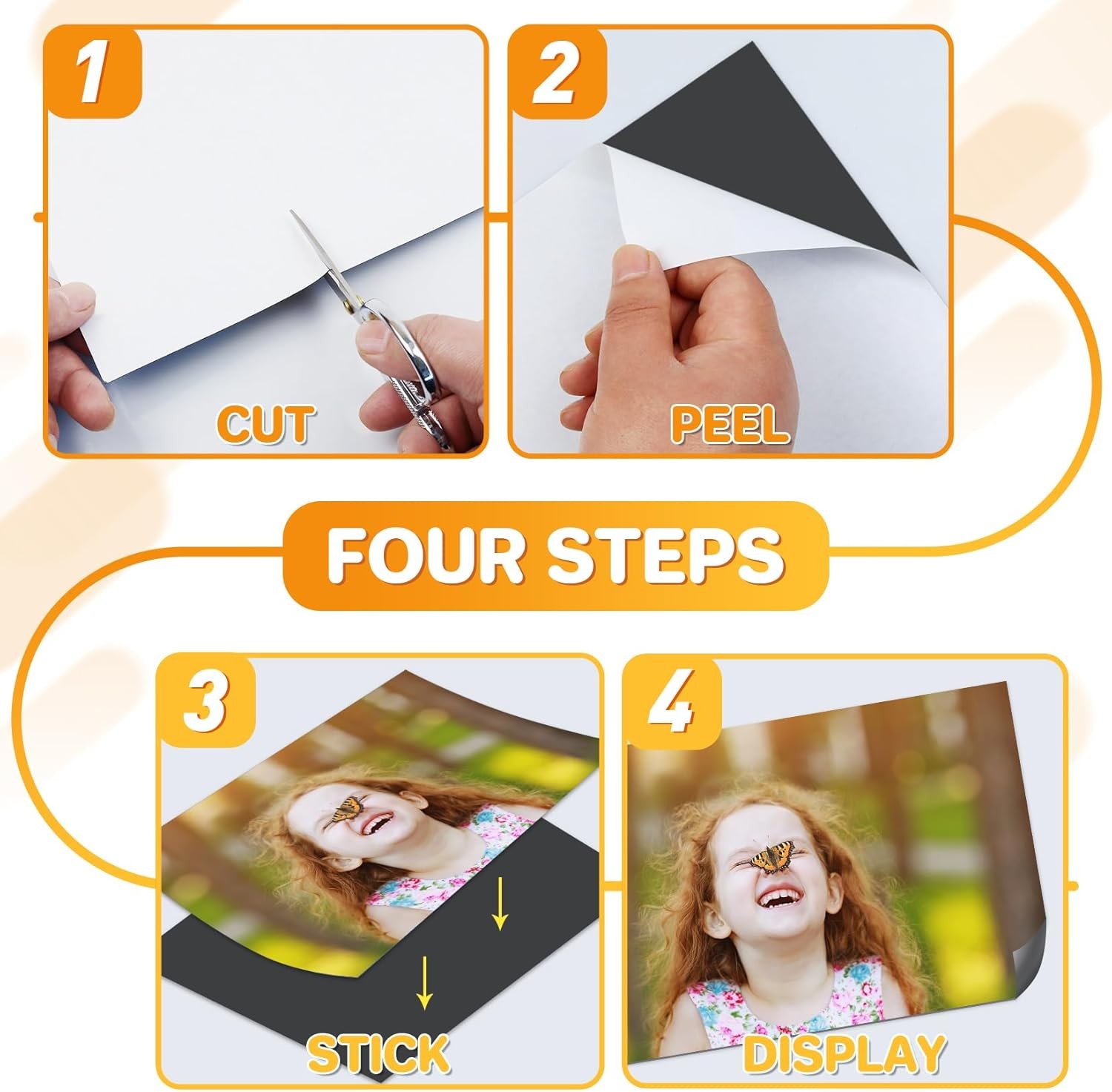 FINDMAG Magnetic Sheets with Adhesive Backing Cut and Customize Flexible Self Ad