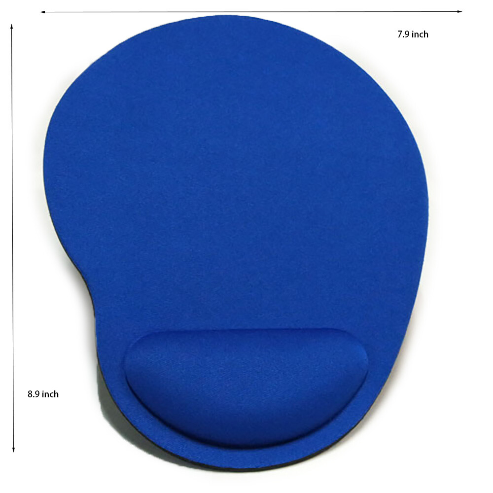 PC Mousepad Ergonomic Comfortable  Mat With Wrist Rest Support Non Slip Blue