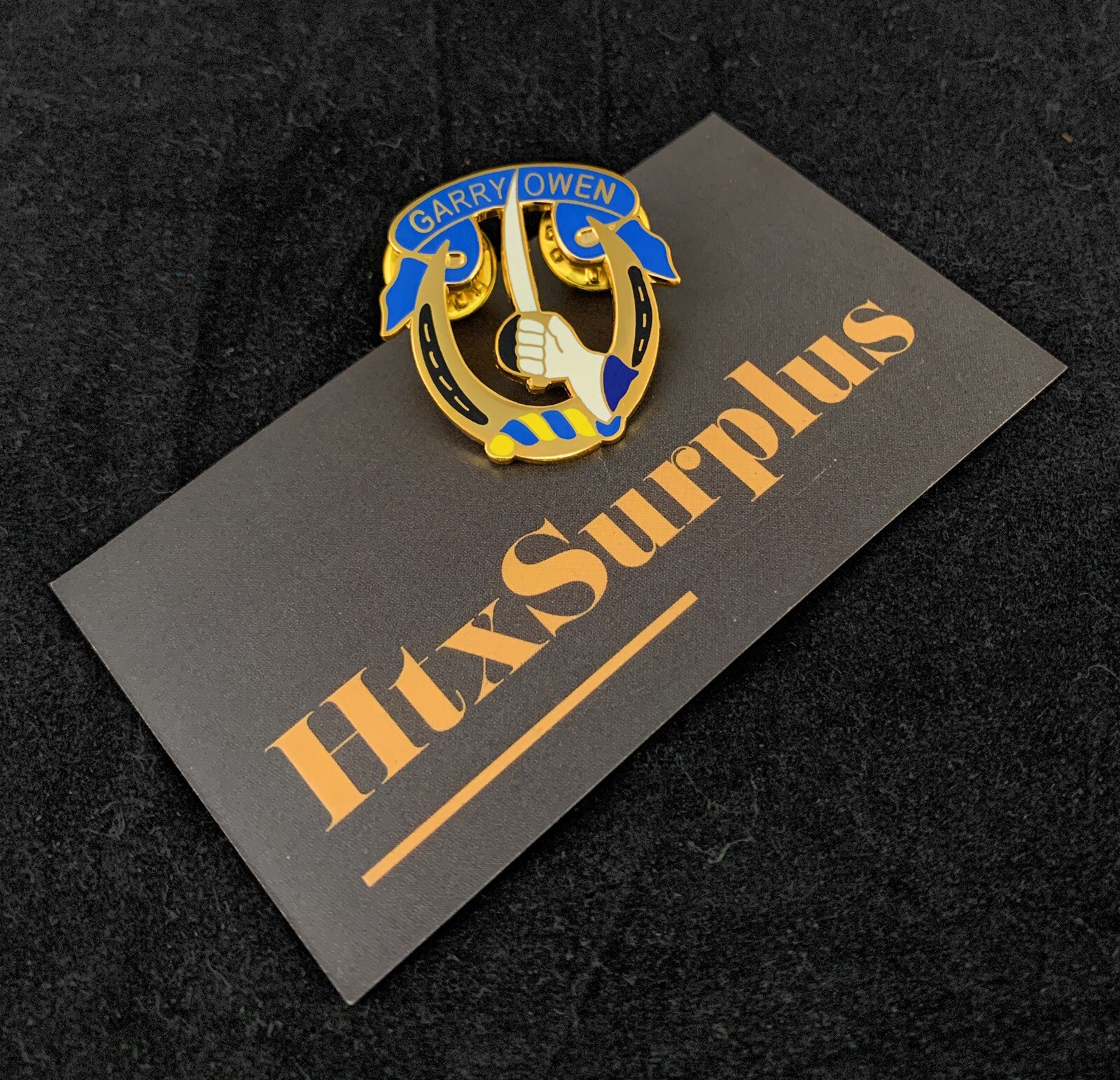 🌟7th Cavalry Regiment Garry Owen Unit Crest DUI Hat Lapel Tie Pin, Large 1-1/4"