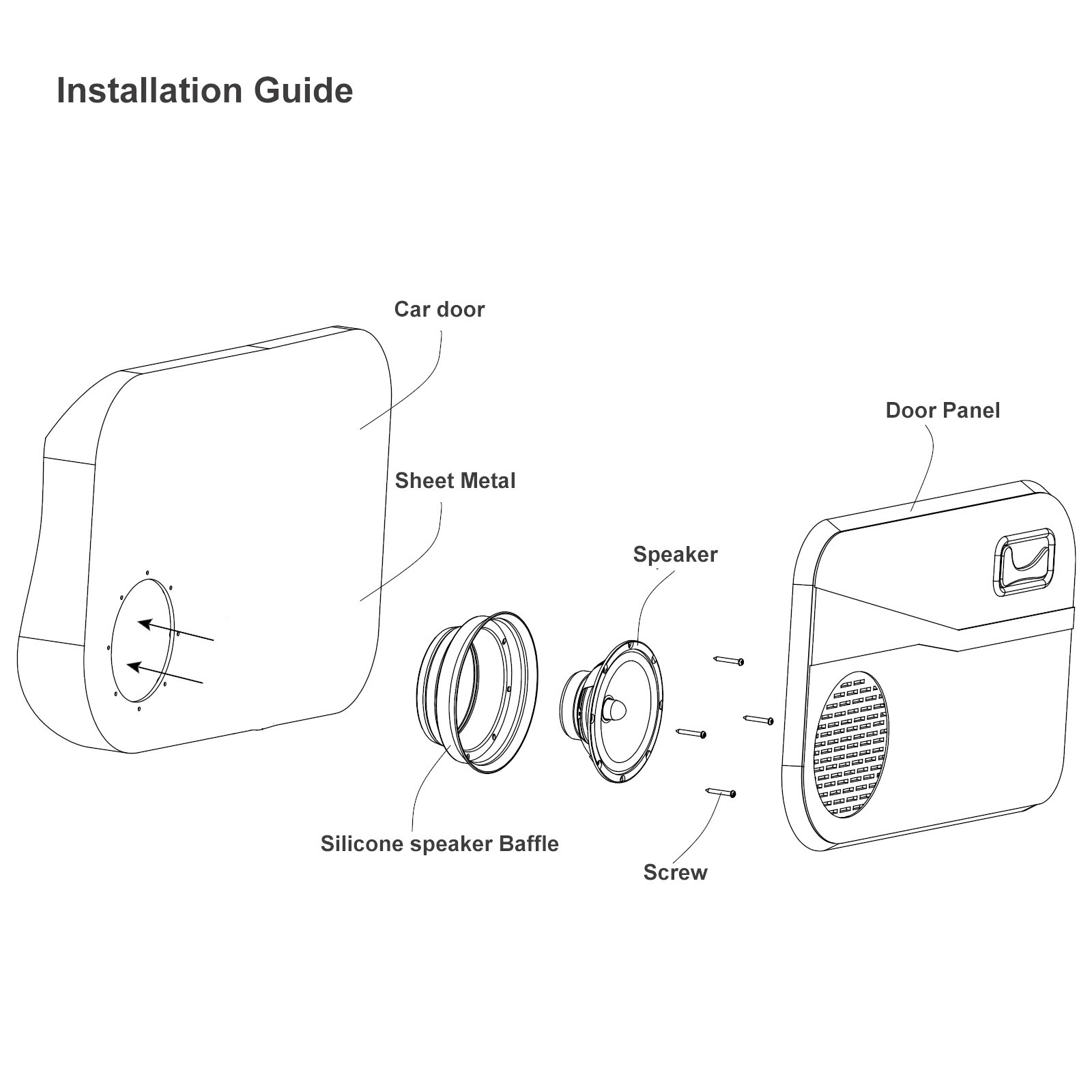 Recoil SPB65K Foldable Silicone 6.5” Car Speaker Baffle Kits, Four Pieces