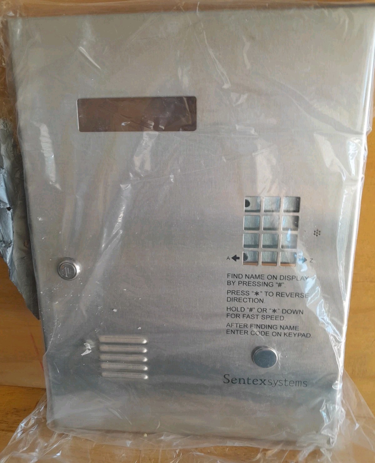 Sentex Infinity Stainless Door Panel for Telephone Gate Access  *FREE SHIPPING!
