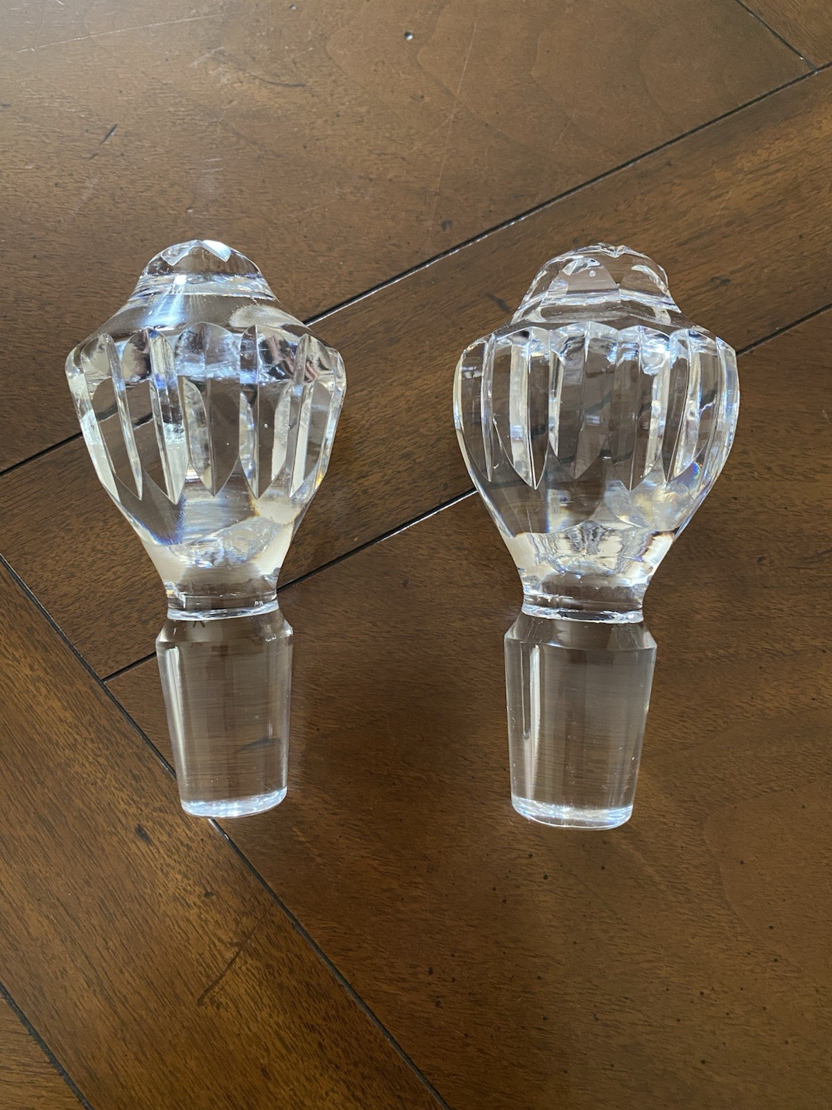 Set Of 2 Waterford Lismore 12" Crystal Liquor Brandy Decanters W/Stoppers Signed