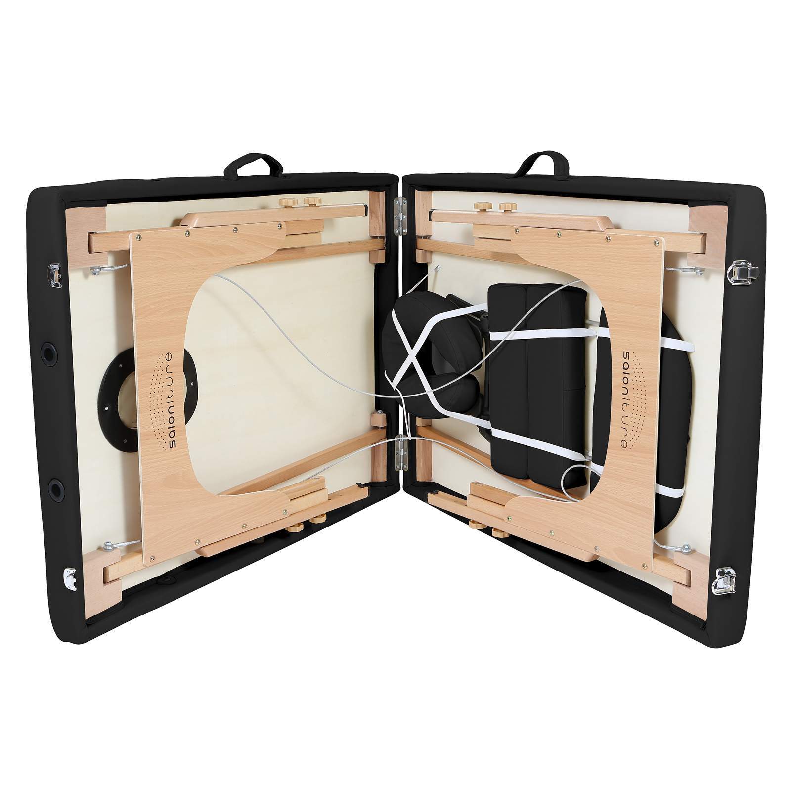 Portable Black Massage Table with Bolster and Tilt Backrest