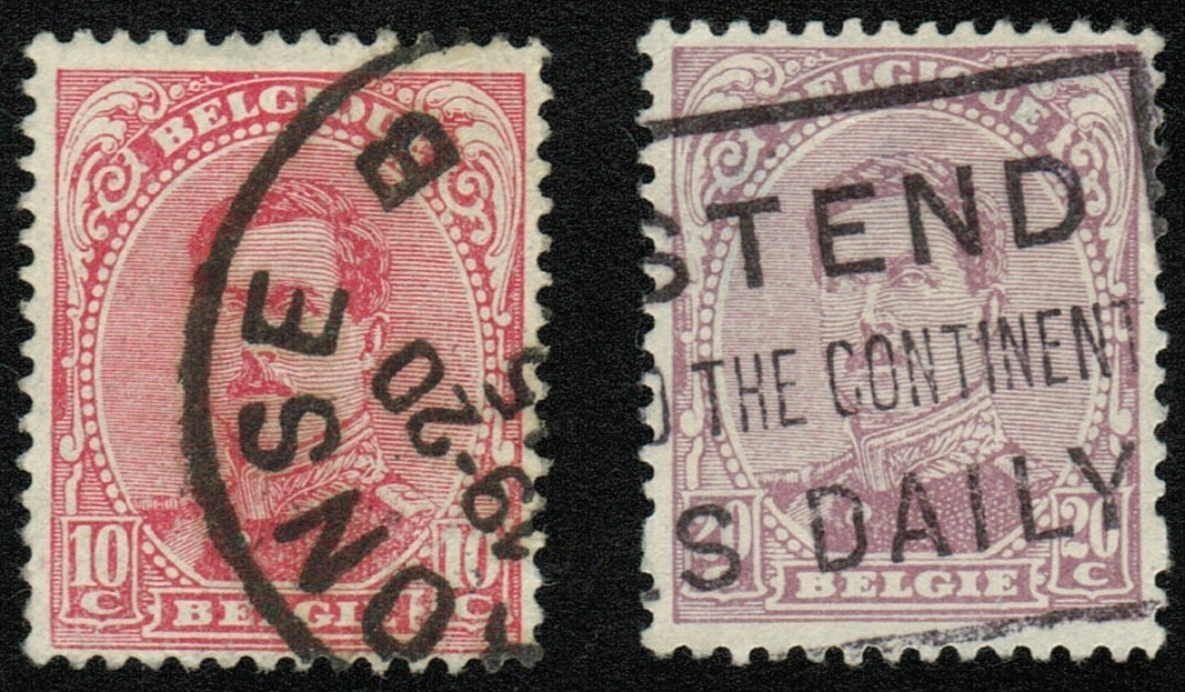 Belgium sc#112-114 King Albert I, Used