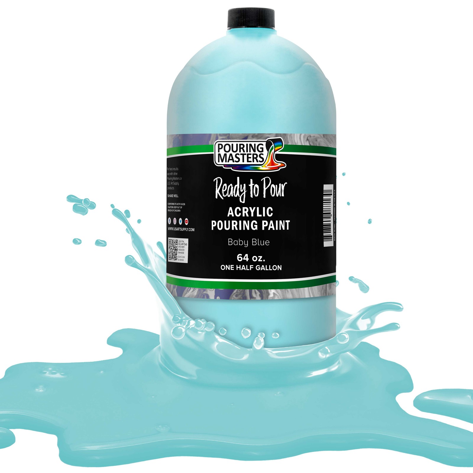 Pouring Masters Baby Blue 64-Ounce Bottle Water-Based Acrylic Pouring Paint