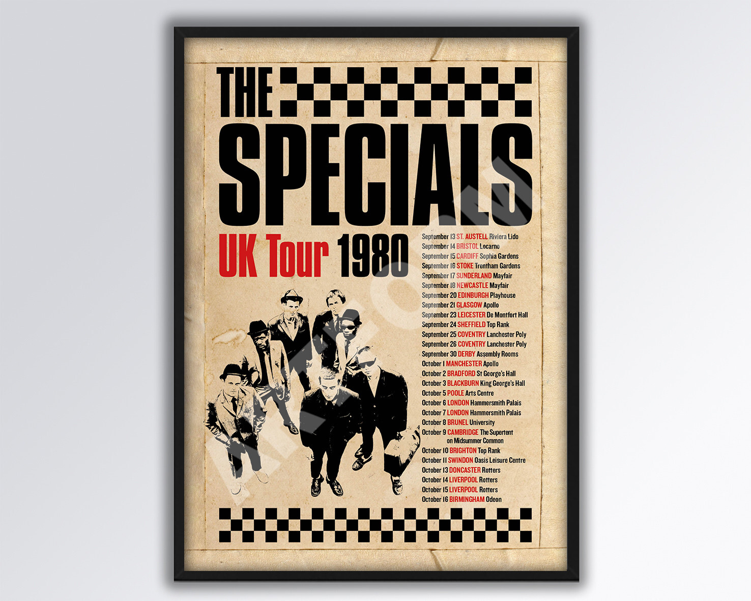 THE SPECIALS Reimagined 1980 UK Tour Poster A3