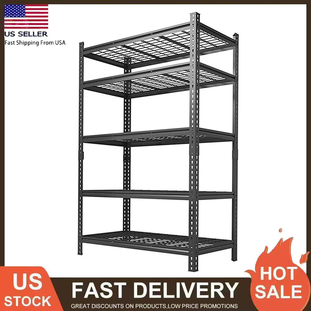 24" D x 48" W x 72" H Garage Shelving Heavy Duty 5 Tier Metal Storage Shelves