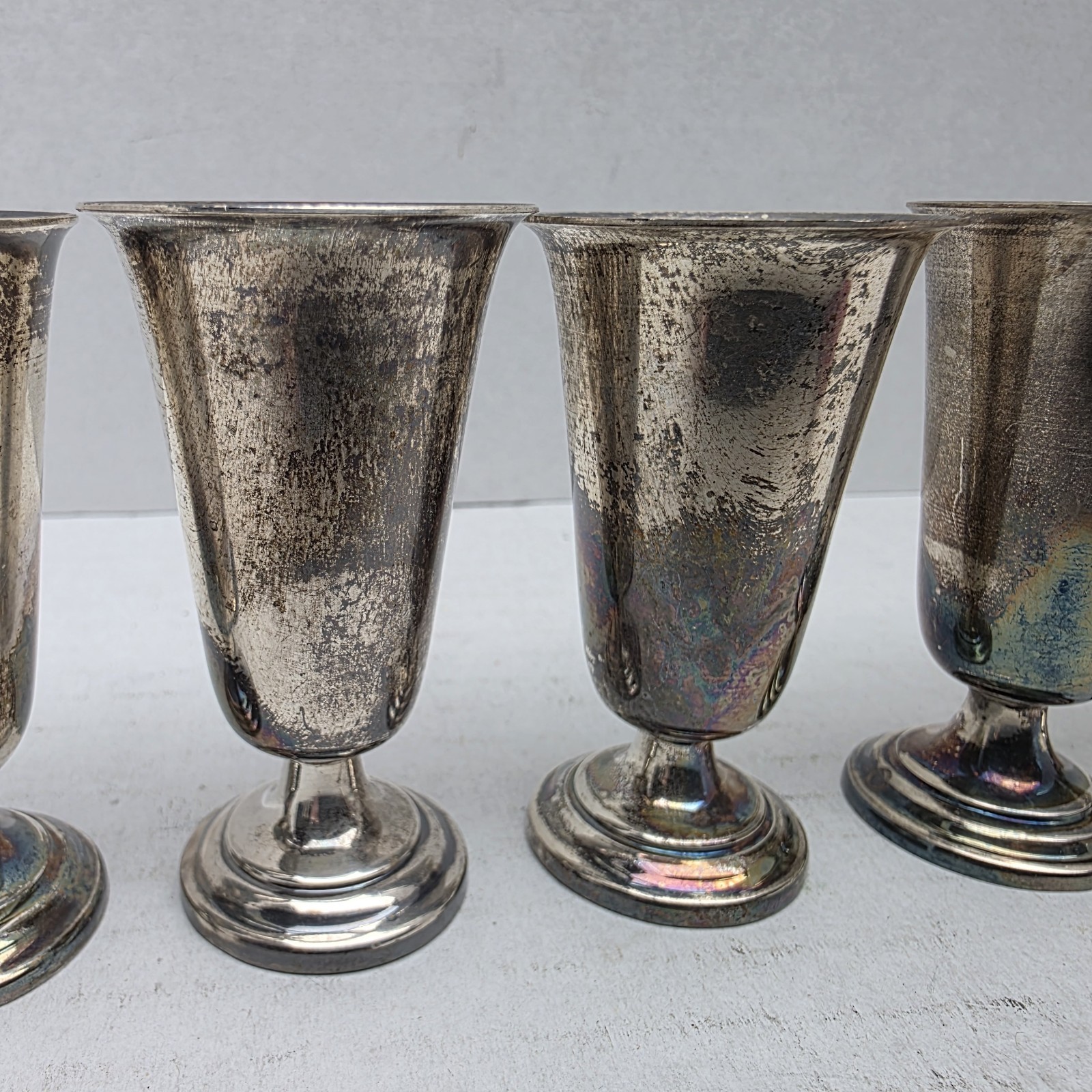 Vintage Frank M. Whiting Sterling Silver Cordial Glasses Set of 6 Shot Cups 100g