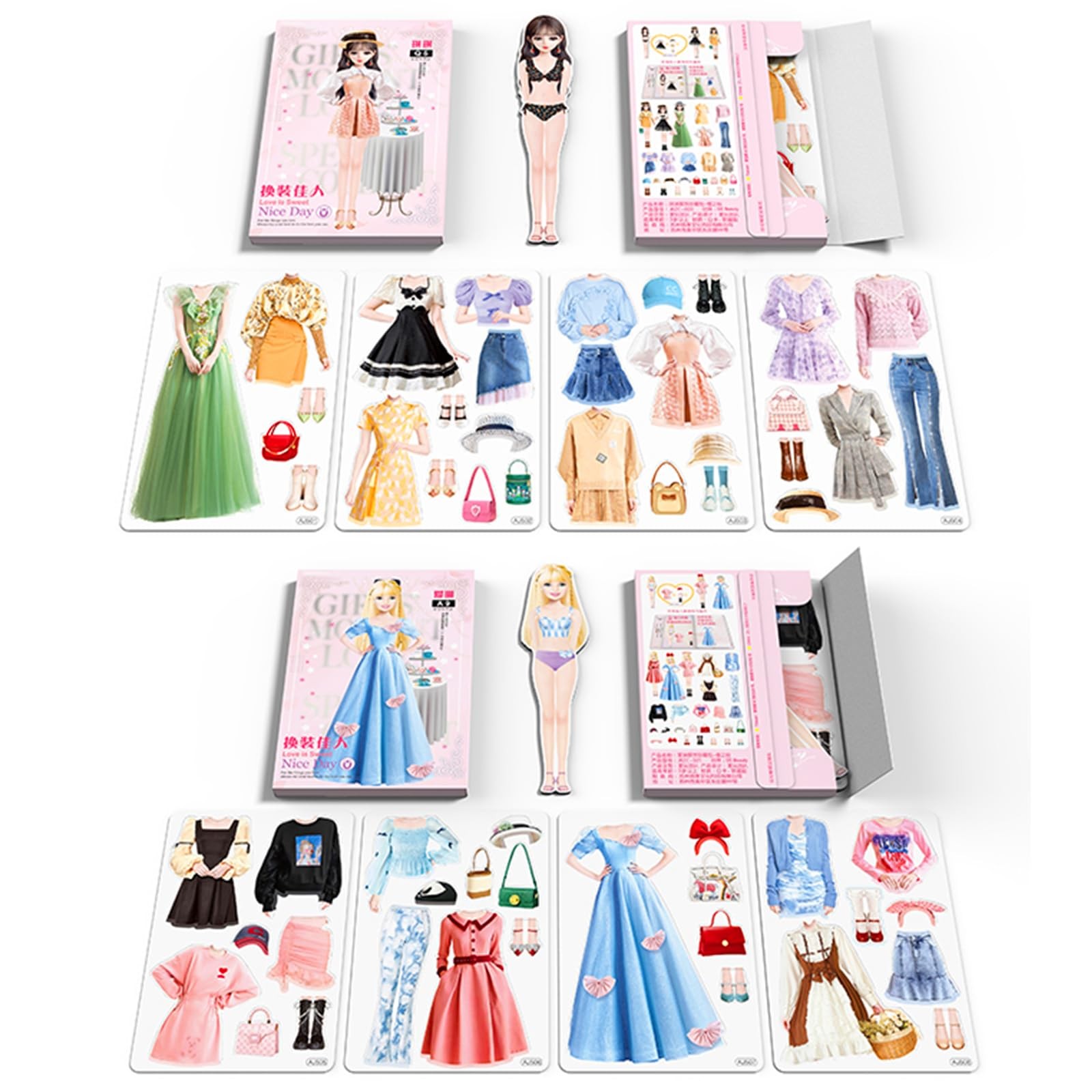 Magnetic Princess Dress Up Paper Doll Pretend Play Toys Magnet People Clothes...