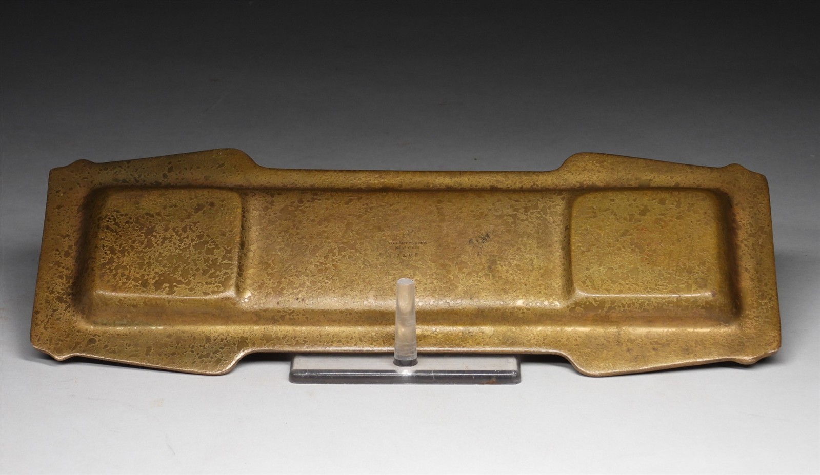 BEST! Tiffany Studios Dore Bronze Owl Pen Tray #1185