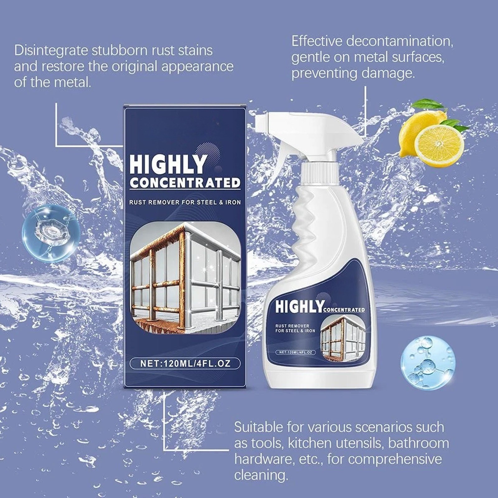 Industrial ﻿Highly Concentrated Rust Remover 120ml For Steel & Iron HOT 2026