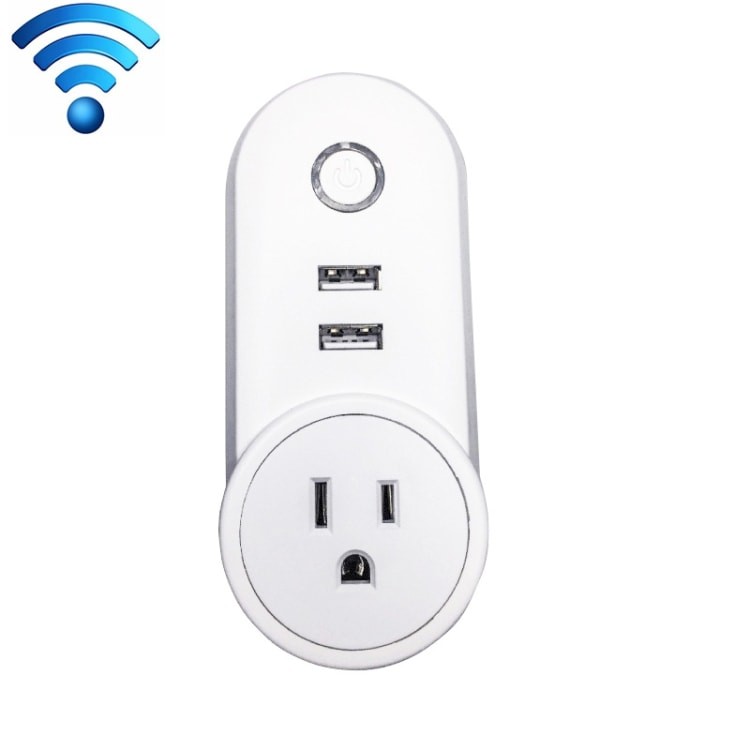 Smart WiFi Wall Outlet - US Plug, USB Ports, Alexa/Google Home
