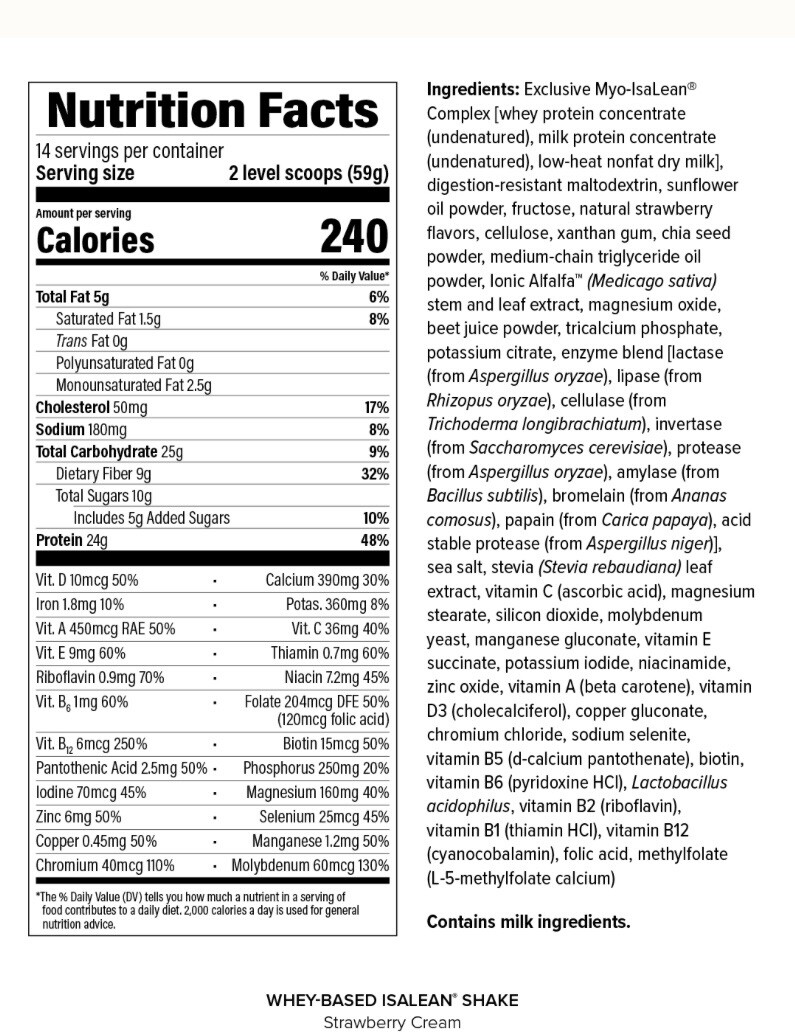 Isagenix IsaLean Strawberry Shake 29.1 oz EXP 01/2024 Free Priority Shipping