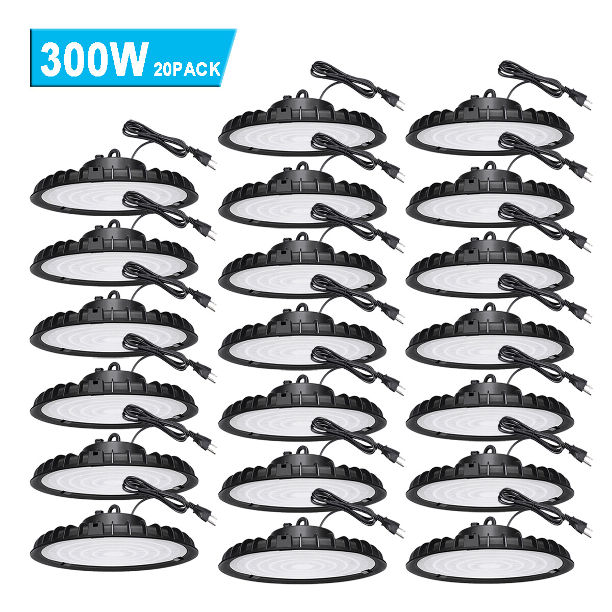 20Pack 300W UFO Led High Bay Light Commercial Industrial Garage Gym Shop Light