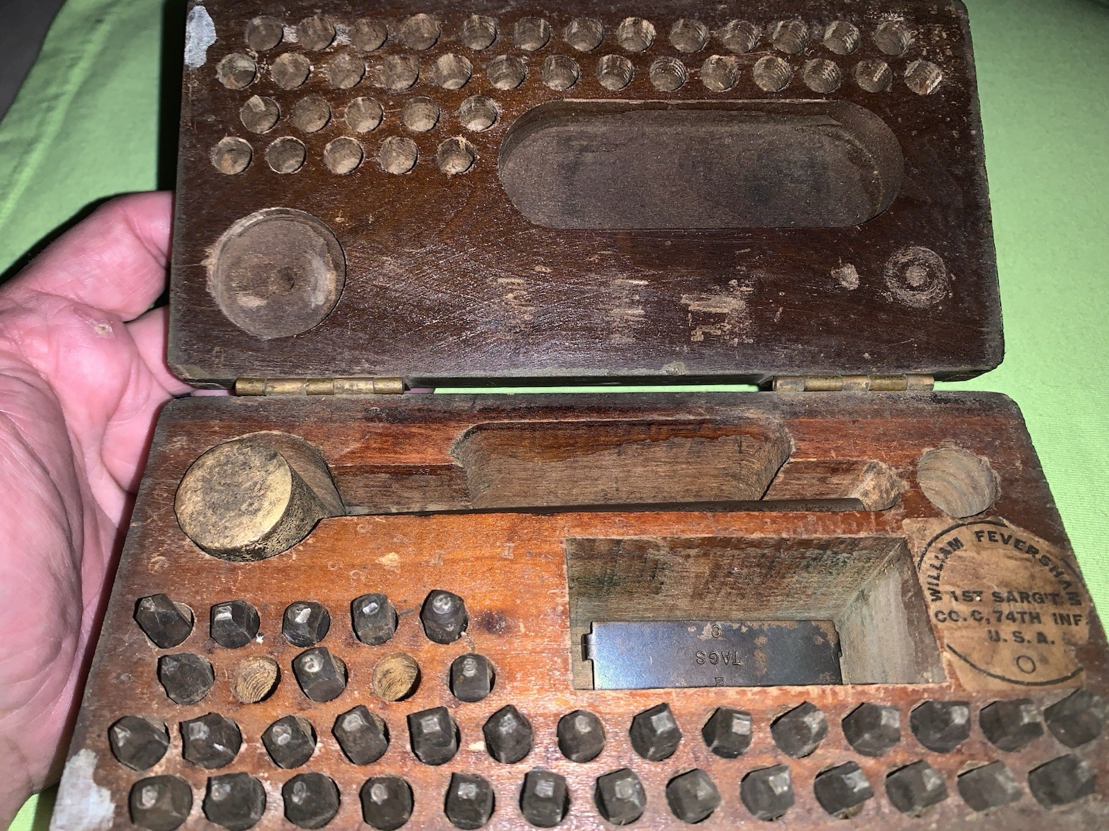 Ww1 Dog Tag And Metal Marker U.S.