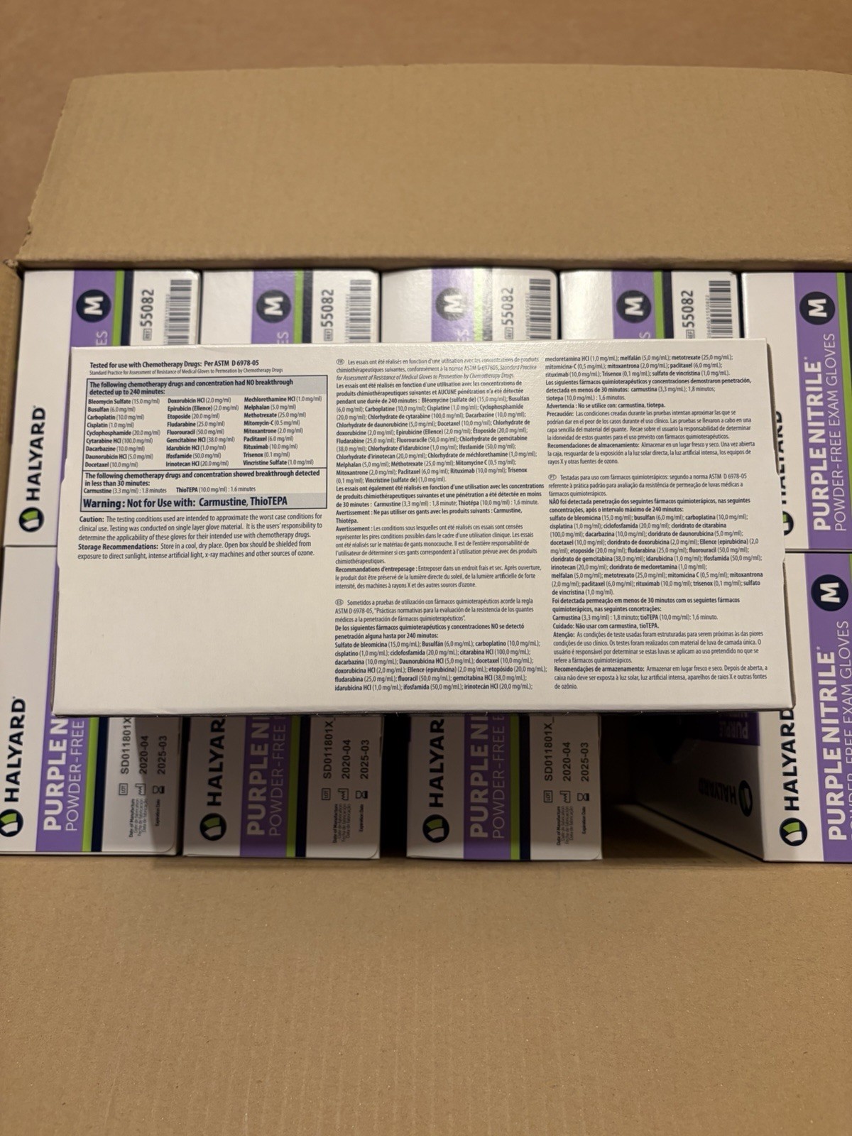 HALYARD PURPLE NITRILE Gloves Powder-Free 55082 10 Boxes (1000ct) Sz M Exp 3/25
