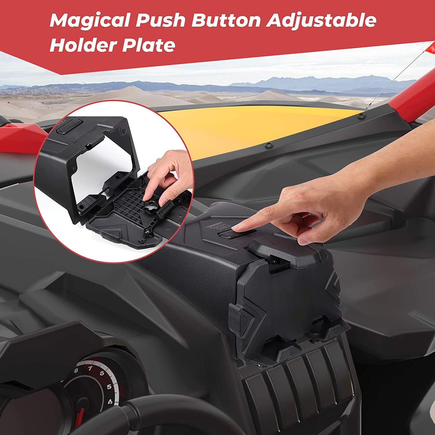 KEMIMOTO Tablet Electronic Device Holder w/ Storage For Can Am Maverick X3 Max