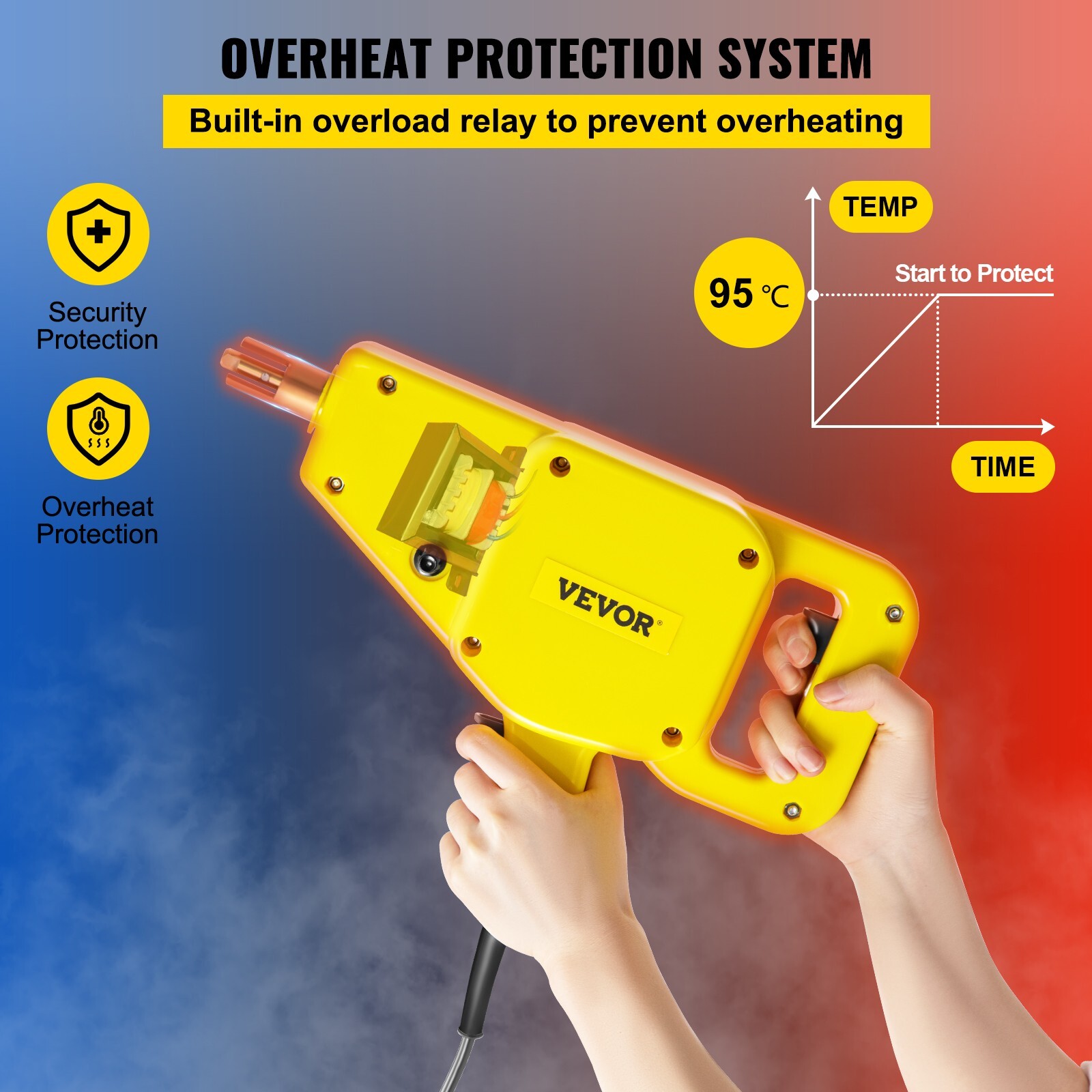 VEVOR Auto Body Dent Repair Kit 800VA Electric Stud Welder Gun w/ Puller Hammer