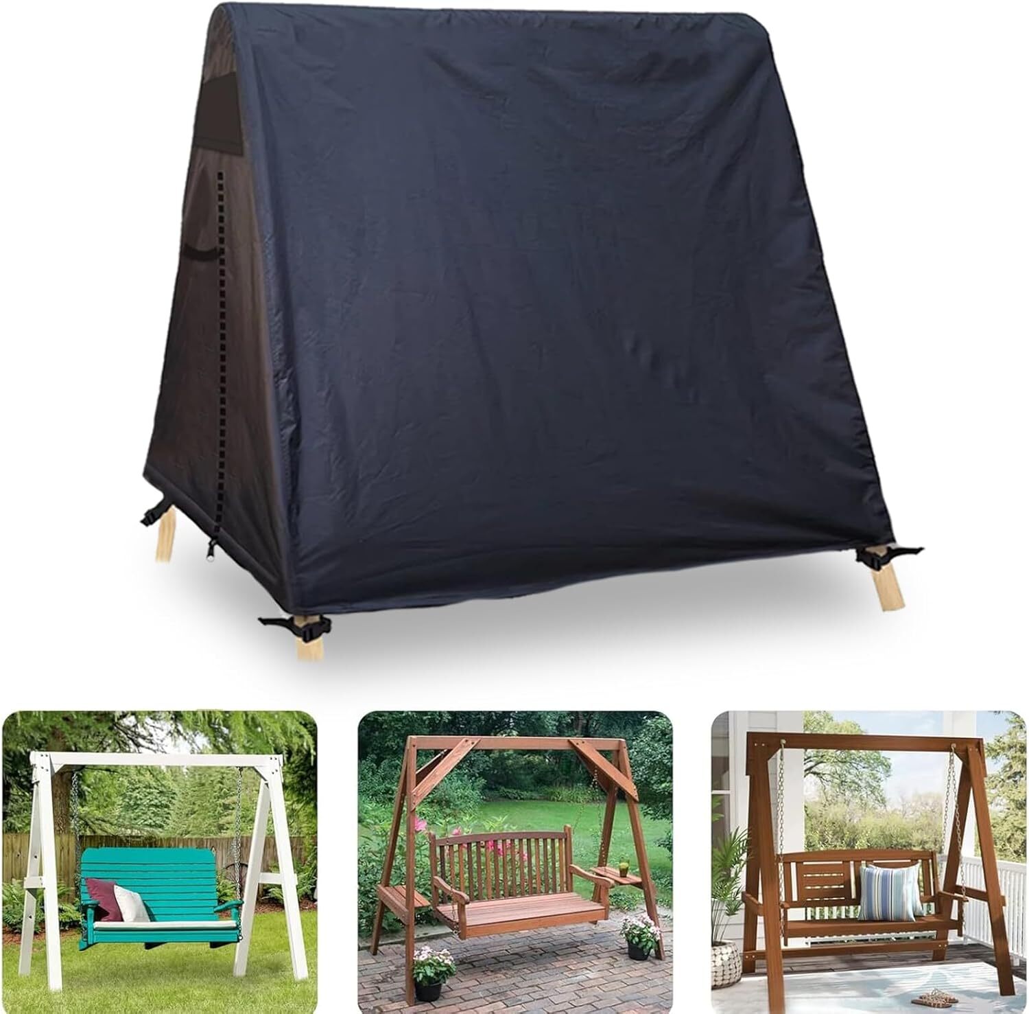 420D Oxford Cloth A Frame Patio Swings Cover UV Resistant 72 x 55 x 67 inch