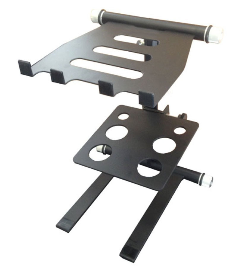 Portable Folding Adjustable DJ Laptop Stand w/ Removable Sub Tray