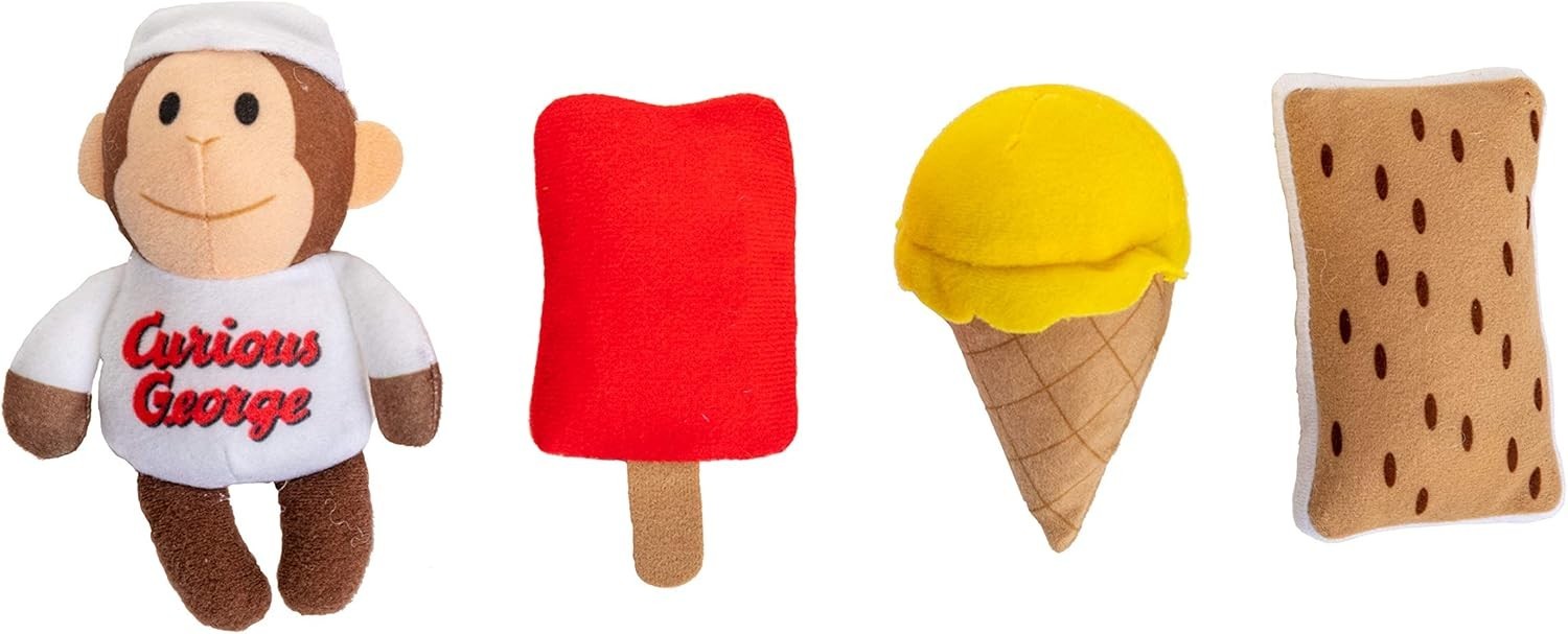 KIDS PREFERRED Curious George Ice Cream Truck Plush Playset -Check Description!