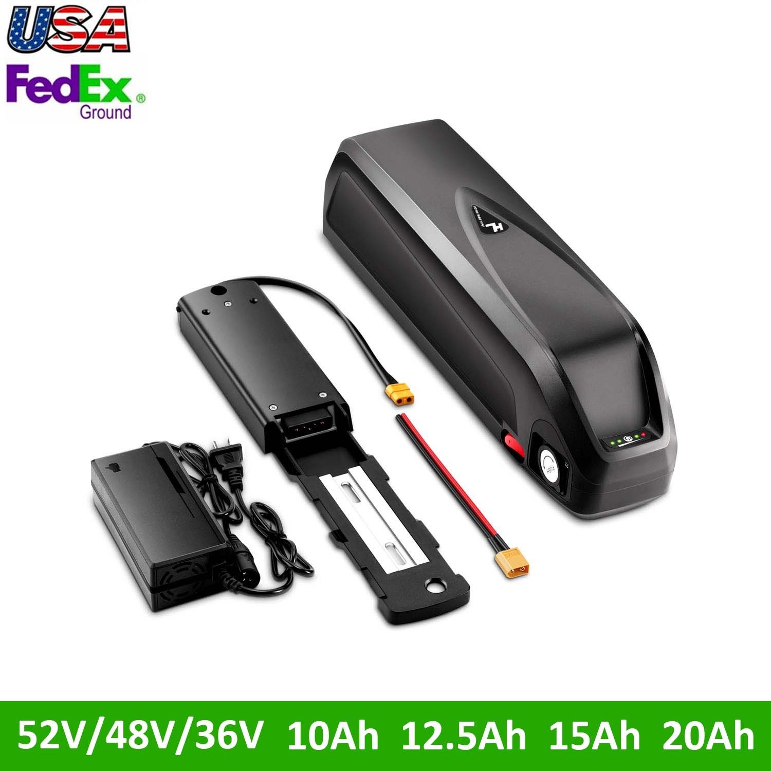 52V 48V 36V 10Ah/12.5Ah/15Ah/20Ah Ebike Lithium Battery For 200W-1800W Motor