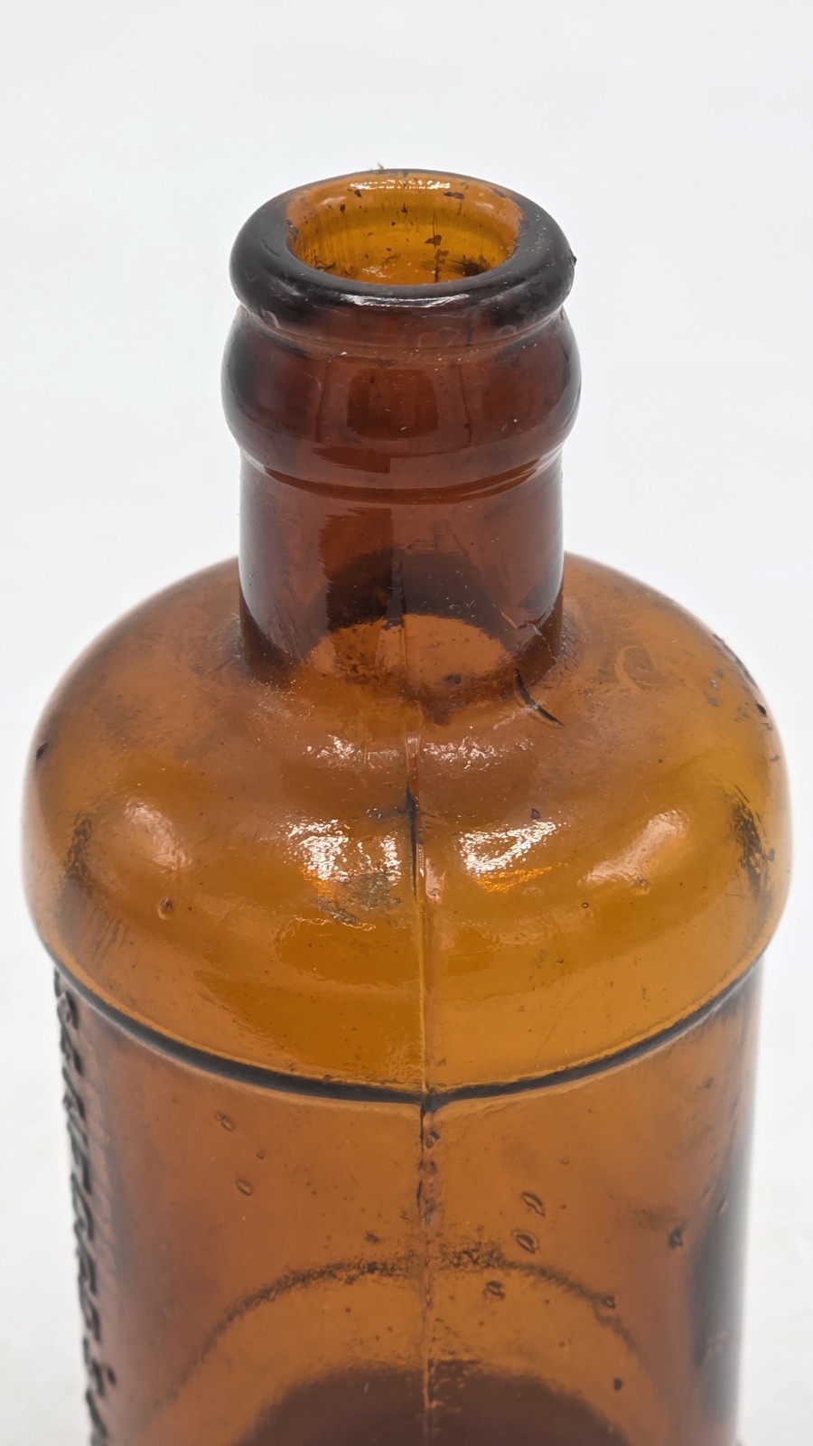 5.75" Sanford's Inks And Library Paste C. 1890 Antique Ink Bottle Applied Lip