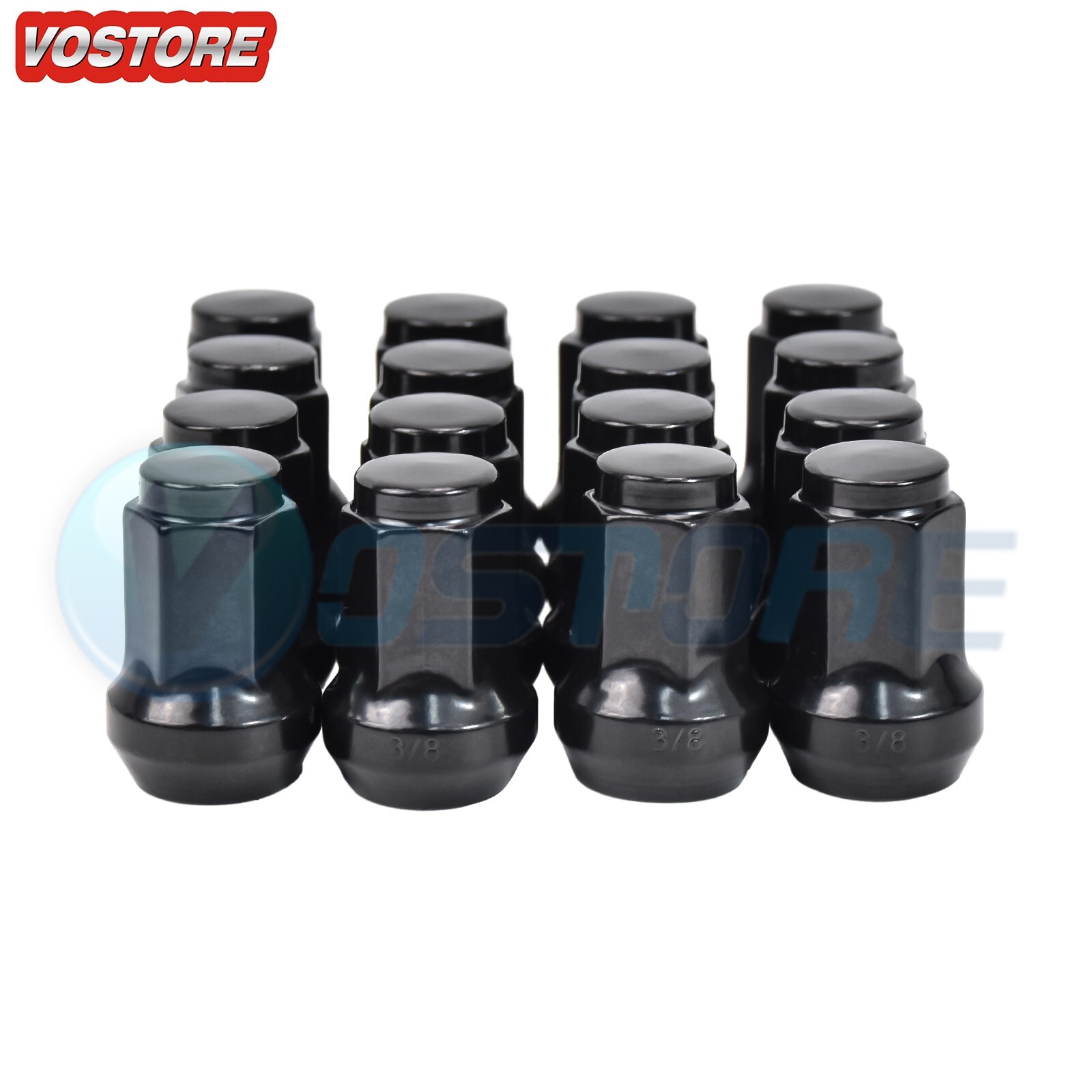 16 Pack 3/8"-24 Black Tapered Lug Nuts for Polaris Ranger 700 Rzr 900xp 800 570