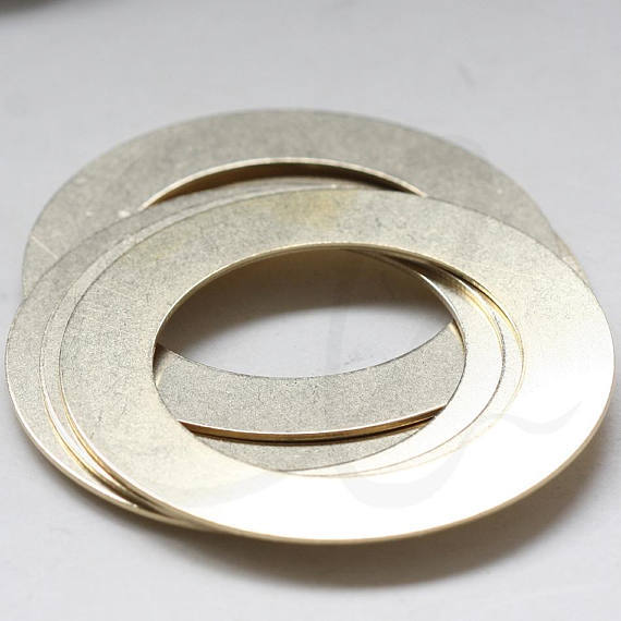 One Piece Raw Brass Flat Ring - Washer - Loop 60mm (3806C)