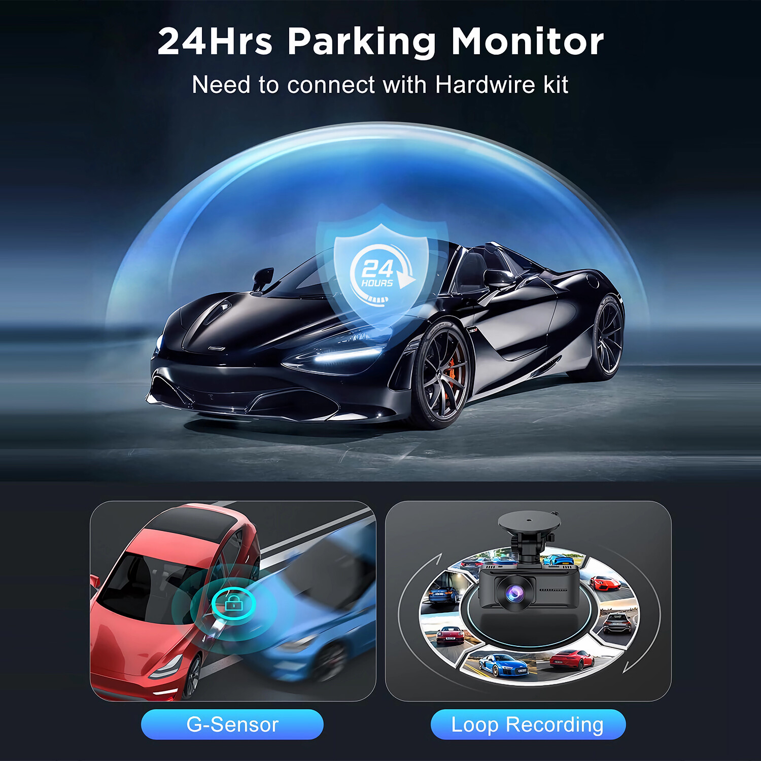 4K Dash Cam Front Dash Camera Super NIght Vision WIFI&GPS With 64GB SD Card