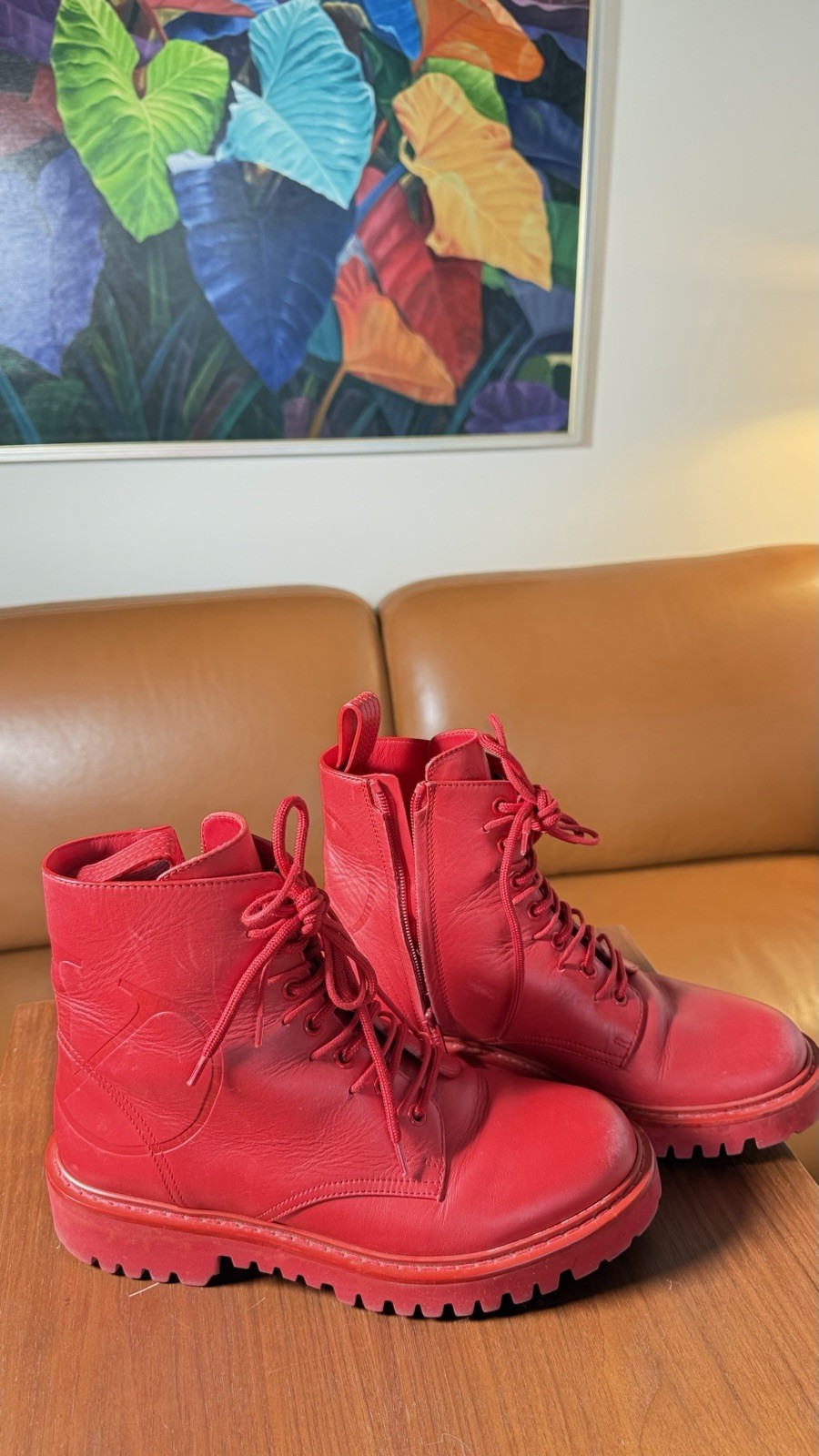 Red Valentino Women's Combat Boots EU 38.5 Pre-Owned Good Condition