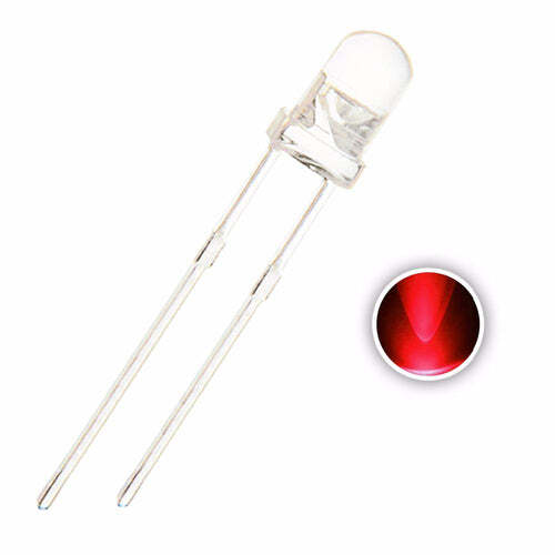 Clear Red LED 3mm 2V 620nM Super Bright Transparent - 10x 25x 50x 100x Pkgs