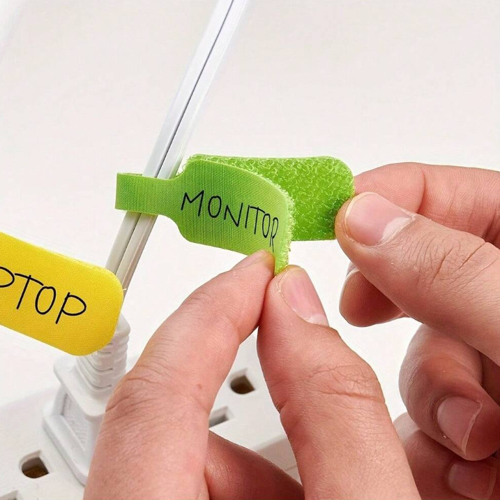 10pcs Wire Markers - Writable Cable Labels with Hook, Loop for Easy Organization