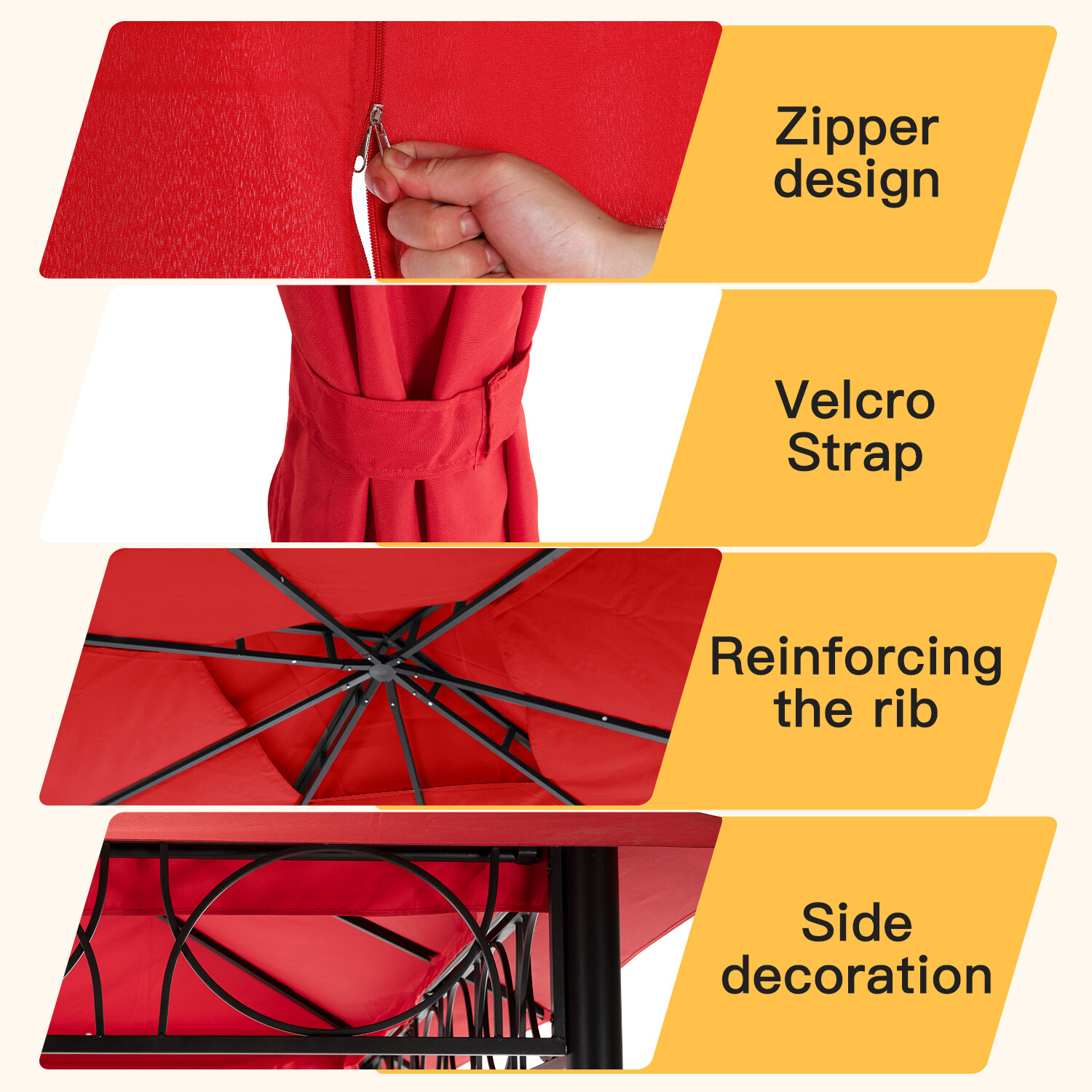 10'x10' Outdoor Pop-Up Canopy Tent, Waterproof Heavy Duty Gazebo w/ 2 Sidewalls