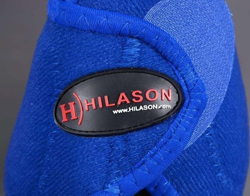 HILASON Bell Boots Pair M Horse No Turn Vented Protect Hook Loop Quick Wrap Blue