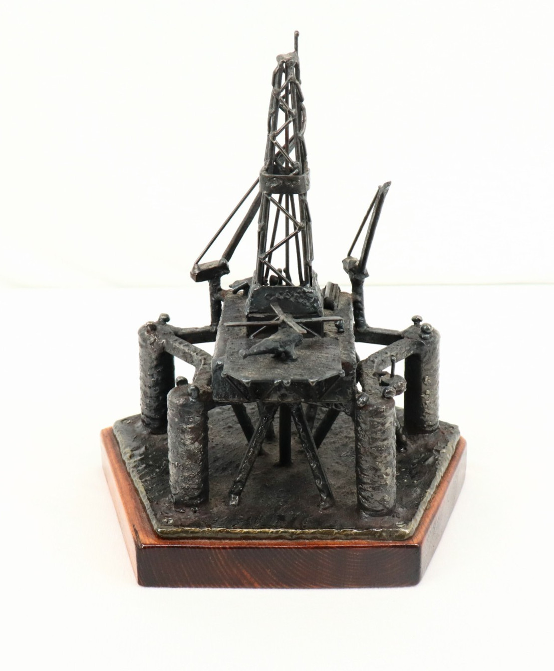 1975 Carl Andersen Deep Sea Saga Oil Rig Model, Norway, Bronze/Wood